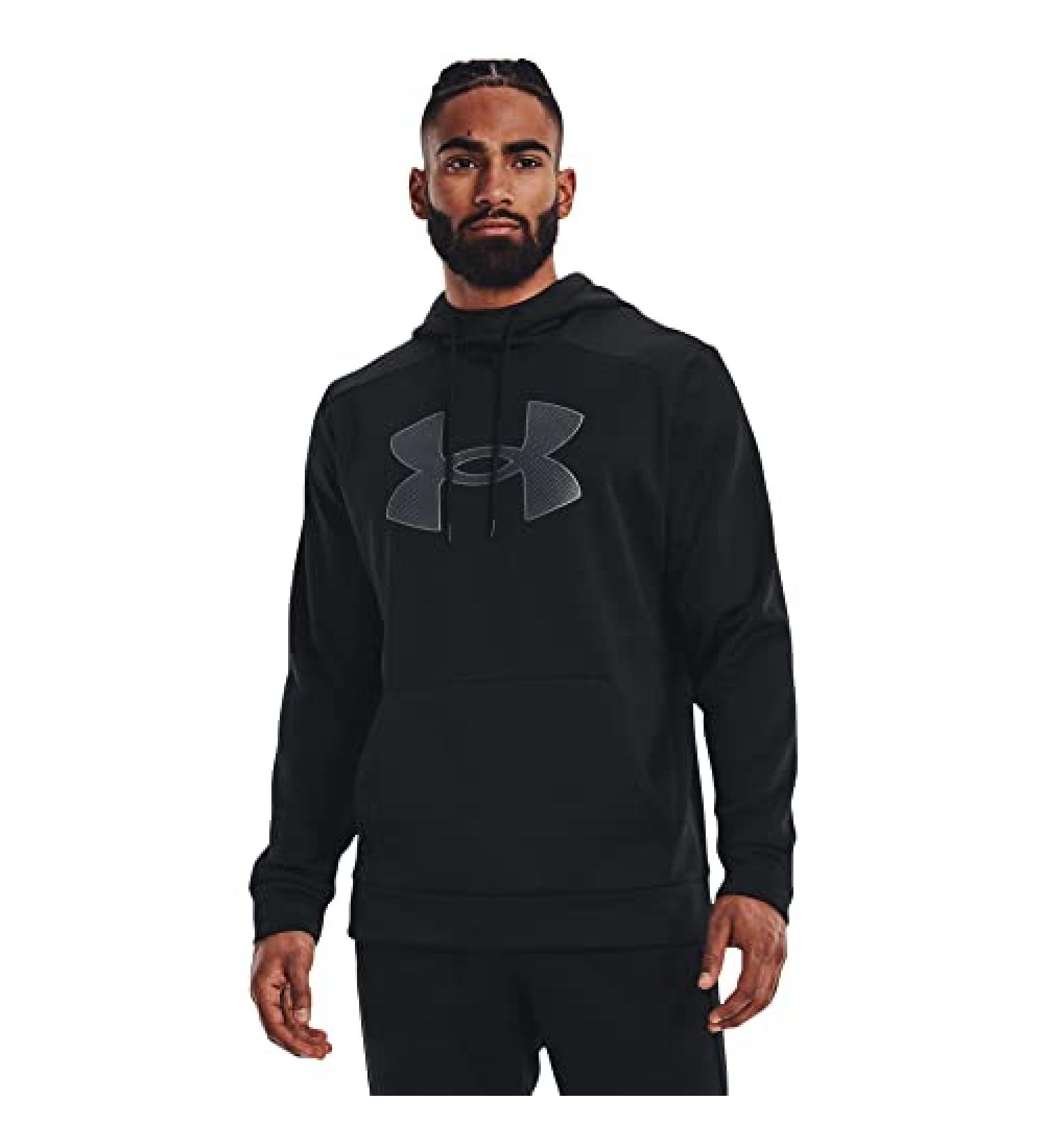 Under Armour Men's Big Logo Armourfleece Hoodie - Black/Pitch Gray - Size Large - Buy Online on GoSupps.com