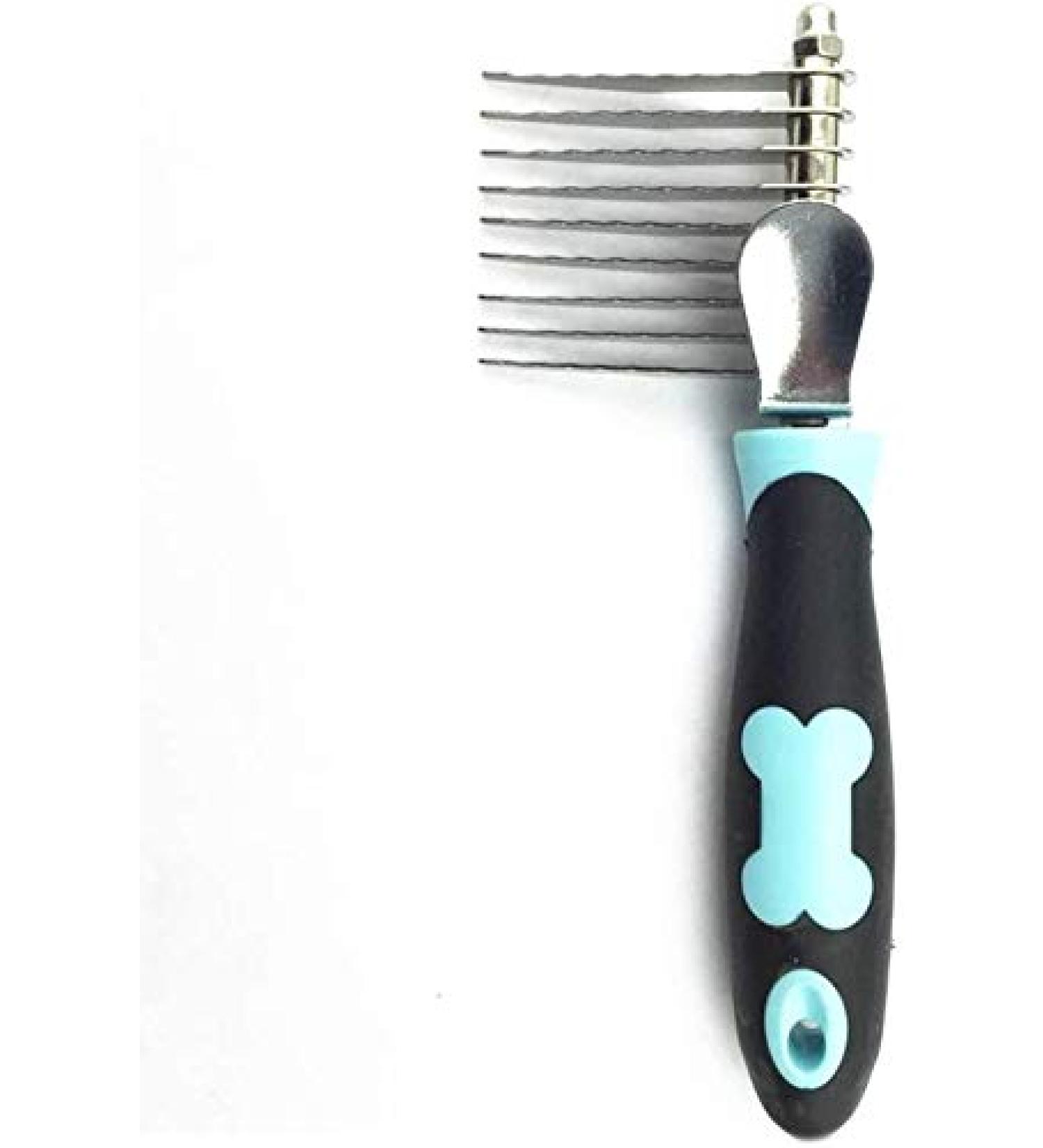 Anigood Professional Comb Dematting Rake Pet Shedding Tool Dog Cat Hair Grooming Brush (Blue) - Buy Online on GoSupps.com