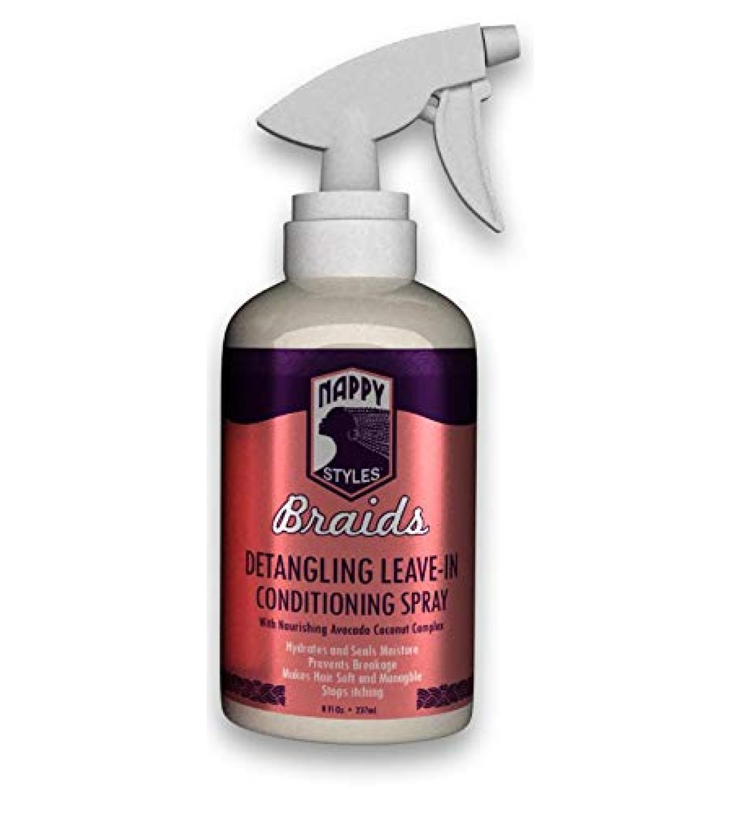 Nappy Styles Braids Detangling Leave-In Conditioning Spray (Pack of 2)