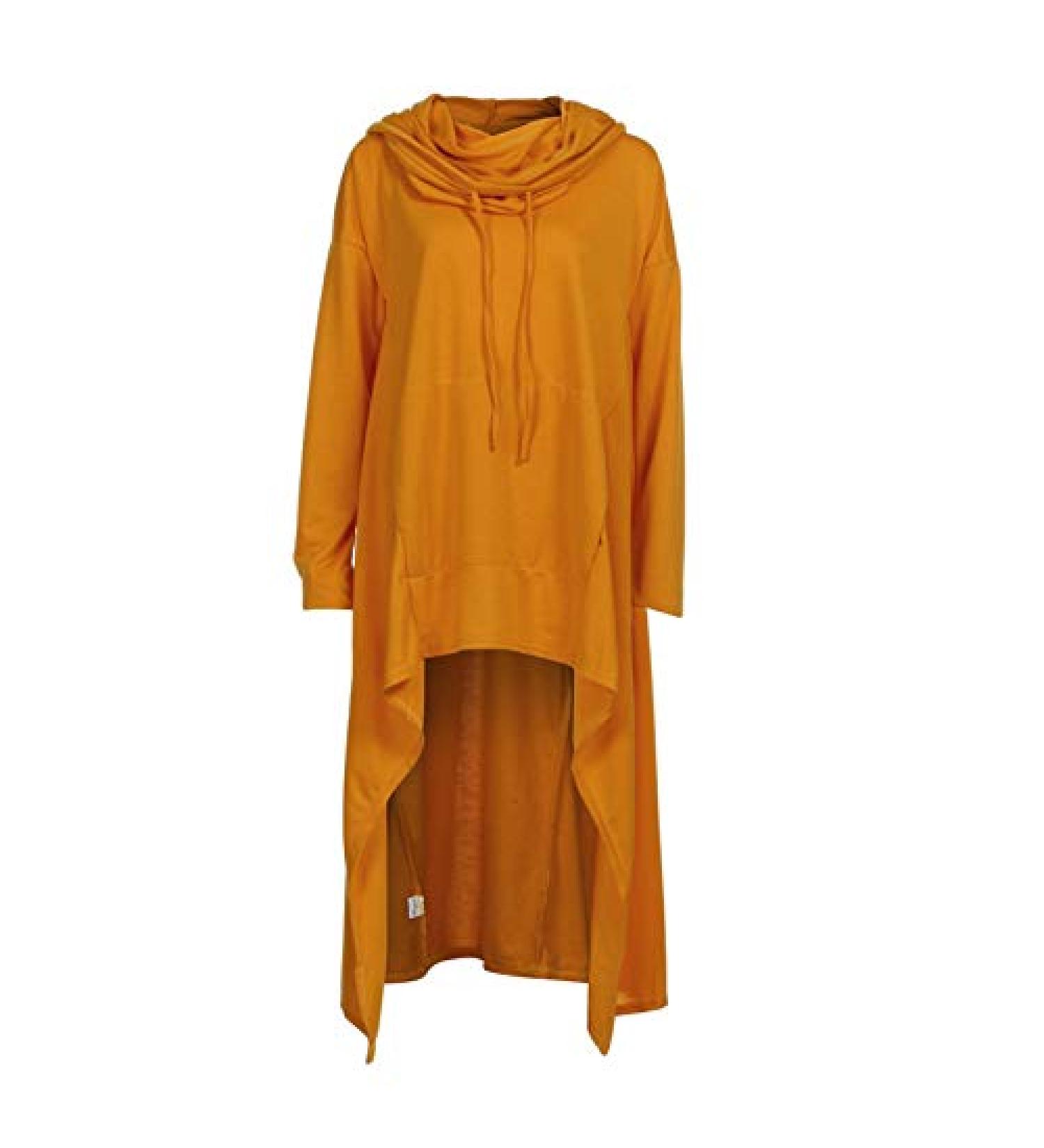 Women's Plus Size Irregular Zip Hoodie Sweatshirt - White/Yellow - 5XL - Buy Online on GoSupps.com