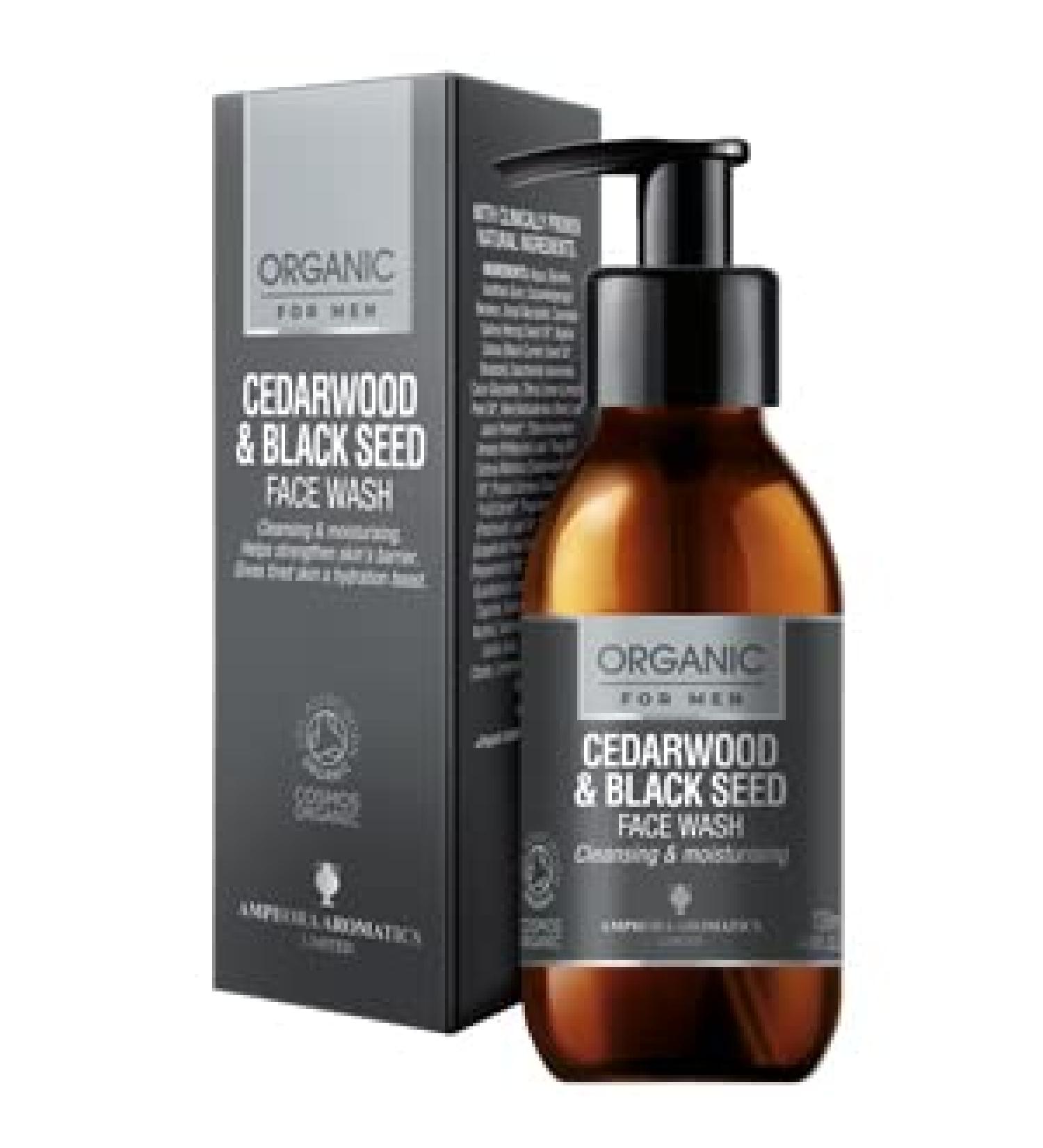 Amphora Aromatics Cedarwood & Black seed Face Wash For Men COSMOS Organic 120ml