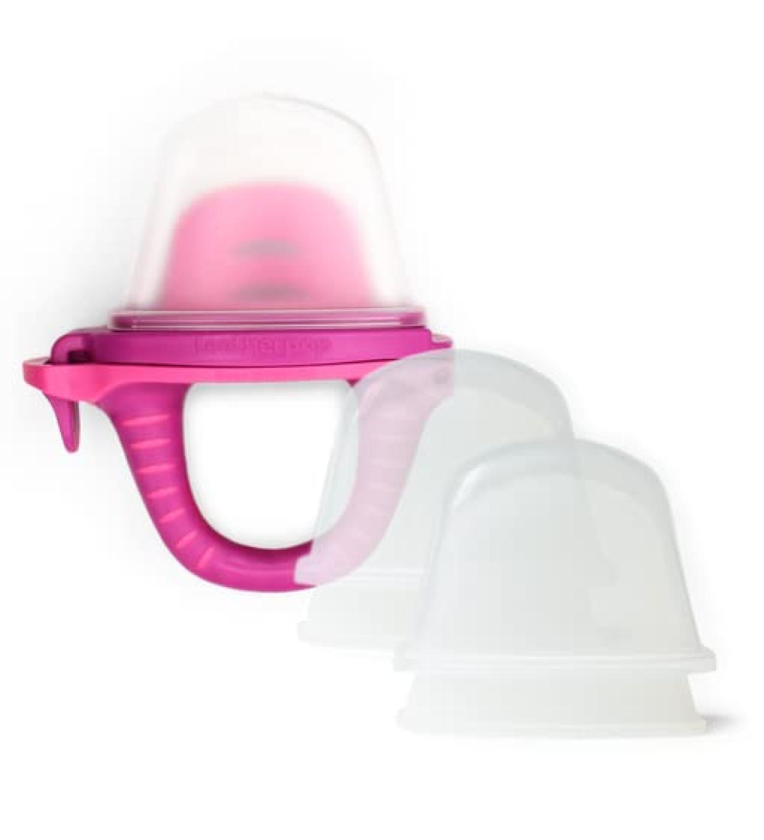 Teetherpop: No Mess Fillable & Freezable Baby Teether - USA Made, Medical Grade - Pink/Fuchsia - Buy Online on GoSupps.com
