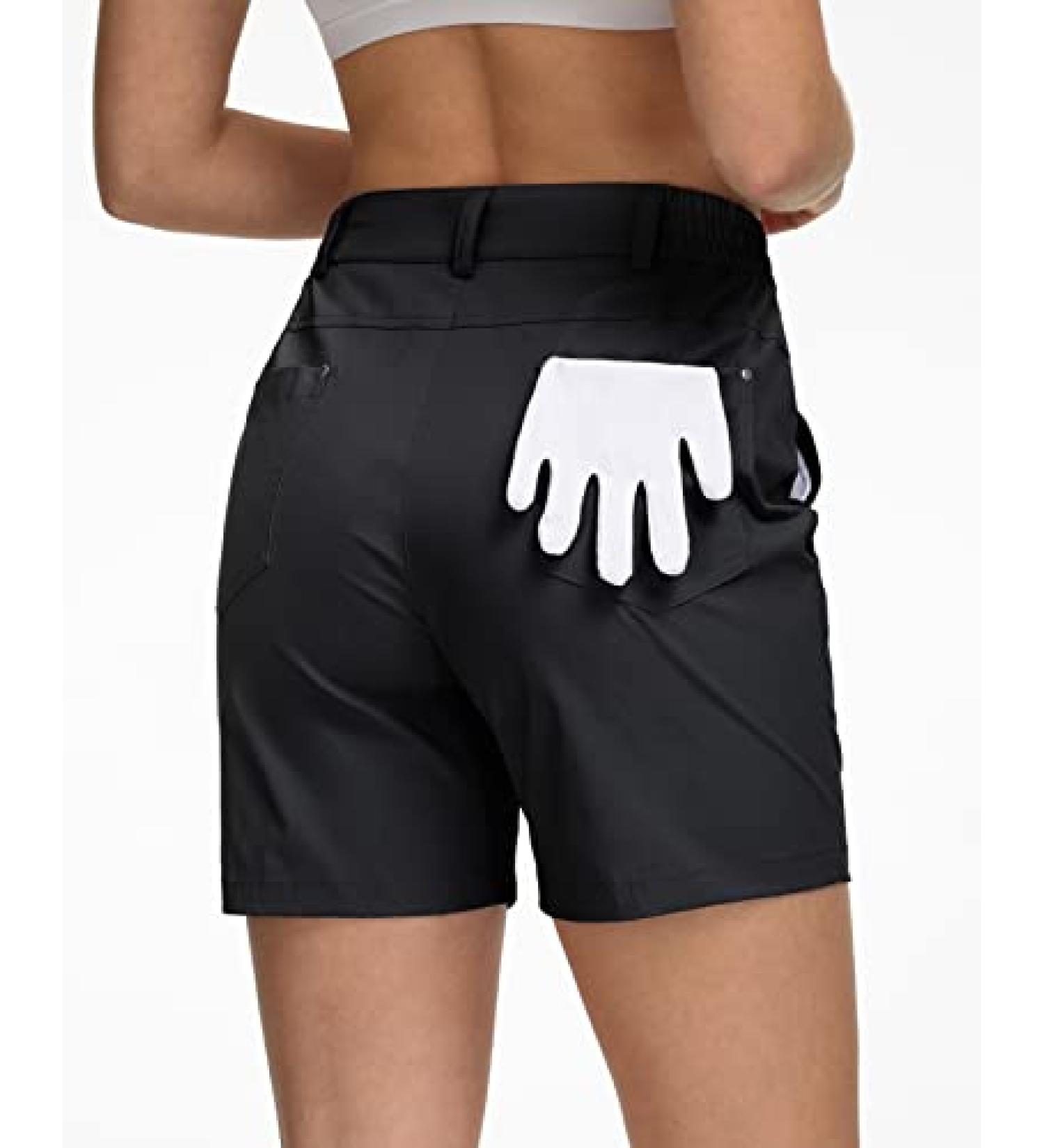Capol Women's High Waisted Golf and Hiking Shorts - Quick Dry & Stylish - Black, Small - Buy Online on GoSupps.com
