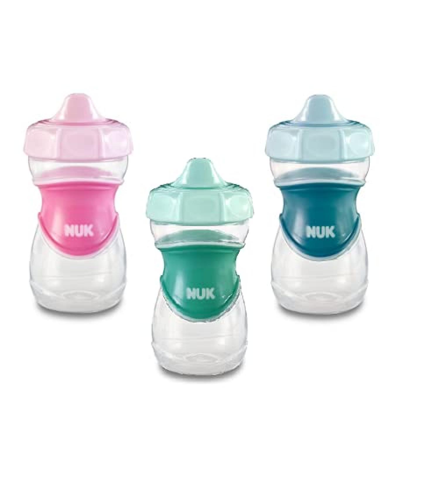 NUK Sippy Cup Set - Green, Blue & Pink (3-Pack) - Buy Online on GoSupps.com