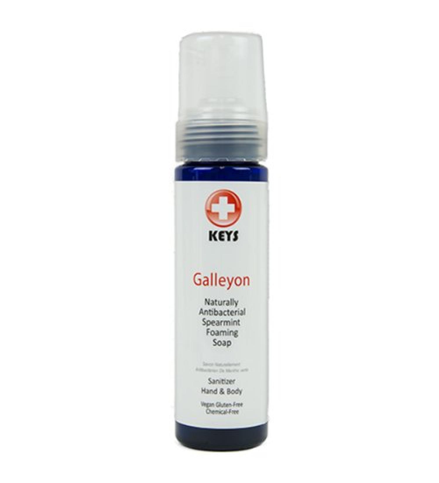 Keys Galleyon All Natural Antibacterial Foaming Spearmint Castile Soap Sanitizer for Hand and Body 100% Biodegradable Rich Conditioning Oils for People Children Pets Vegan Gluten Free 7.9 ounces
