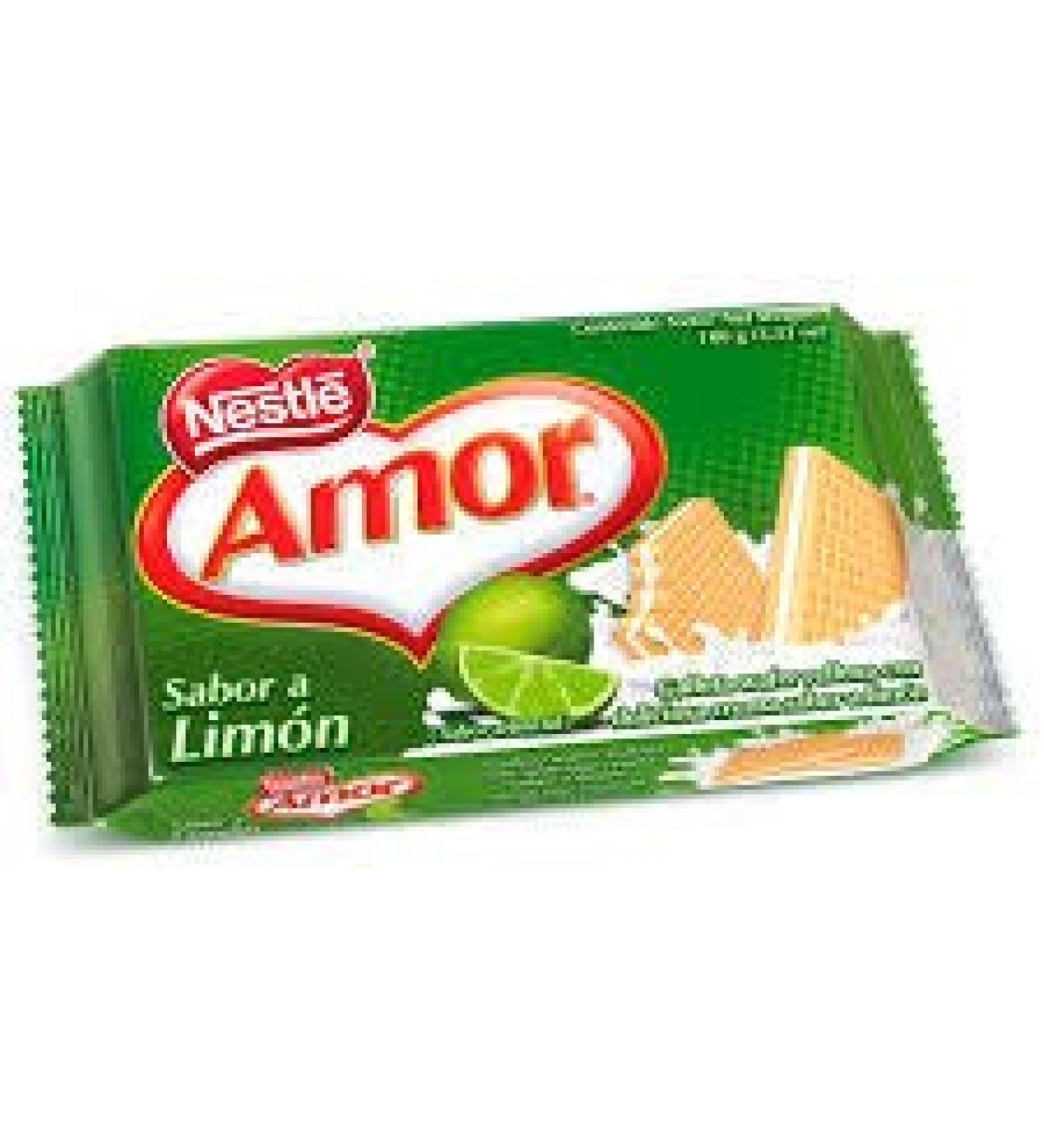 Amor - Nestl-e - Wafer biscuits filled with a delicious lemon flavored cream - Ideal for any time of the day - 3 units of 100g - 300g total -