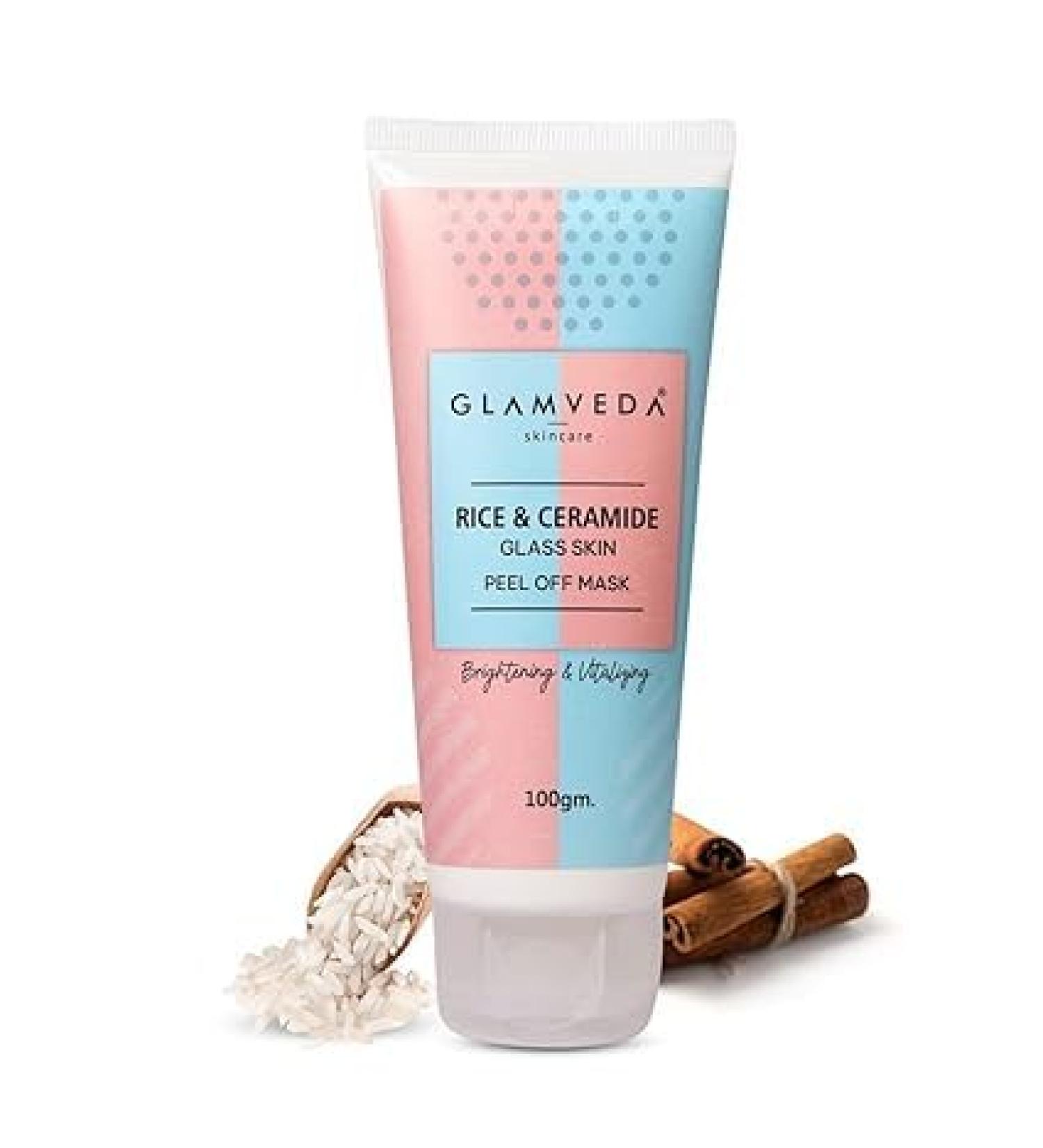 Glam.veda Rice & Ceramide Korean Glass Skin Peel-Off Mask 100g | Flawless Radiant Skin | Paraben-Free | International Shipping - Buy Online on GoSupps.com