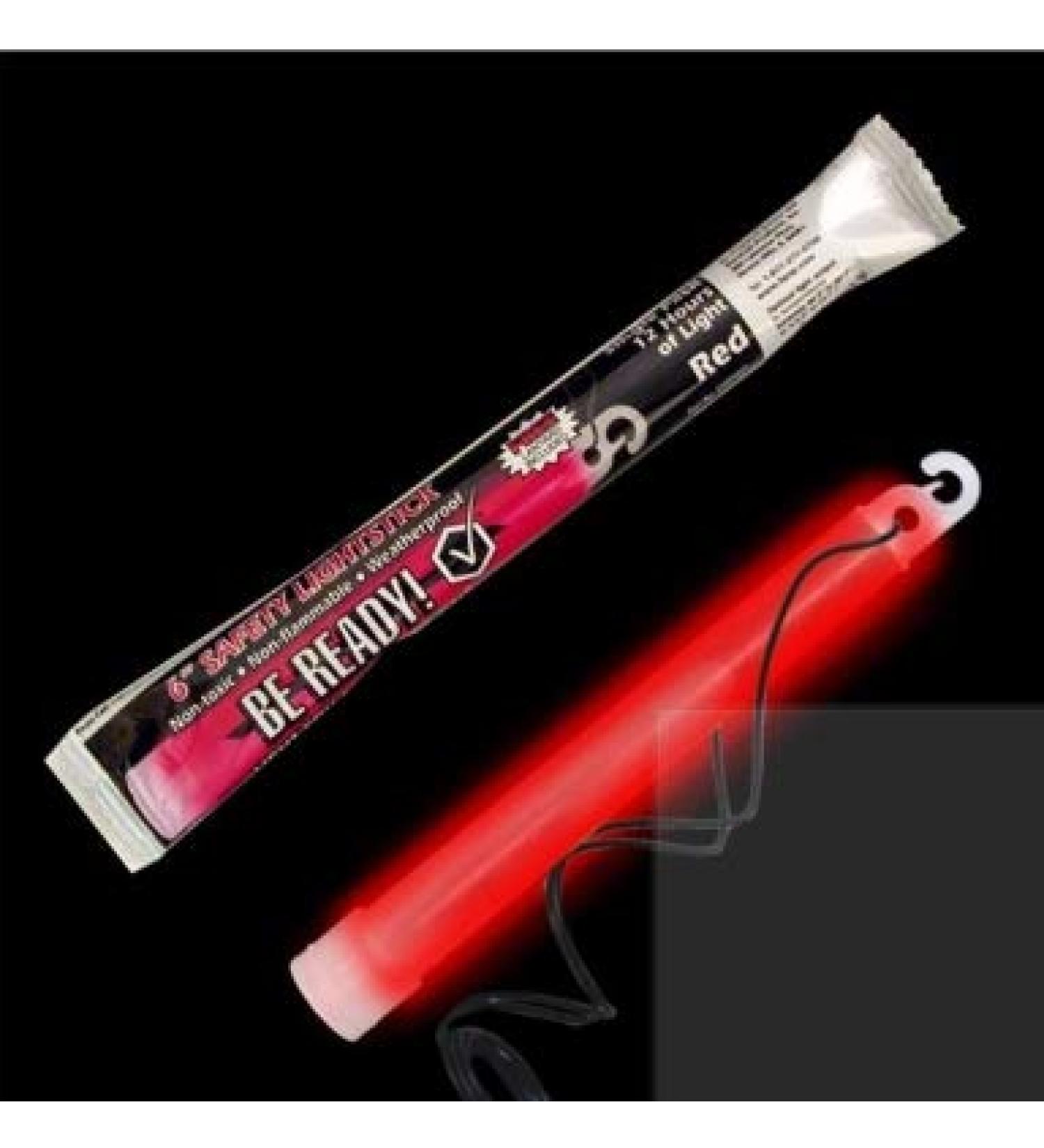 Be Ready Military Chemical Light Sticks for Emergency Kits | Survival & Camping | Hurricane & Disasters 2PK Red