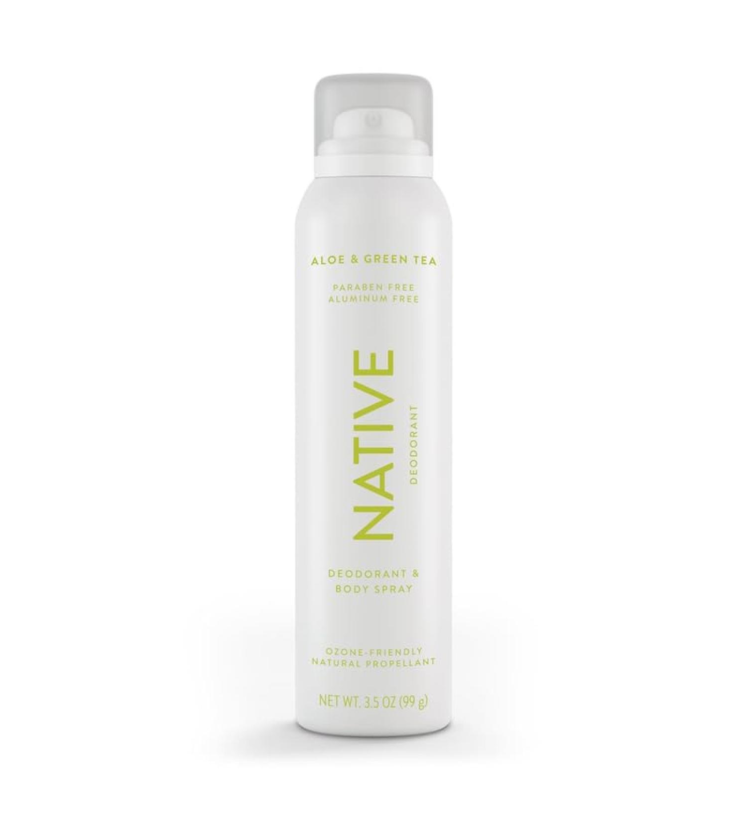 Native Deodorant & Body Spray Contains Naturally Derived Ingredients | Deodorant for Women and Men All Day Odor Protection Aluminum and Hydrocarbon Propellant Free | Aloe & Green Tea - Buy Online on GoSupps.com
