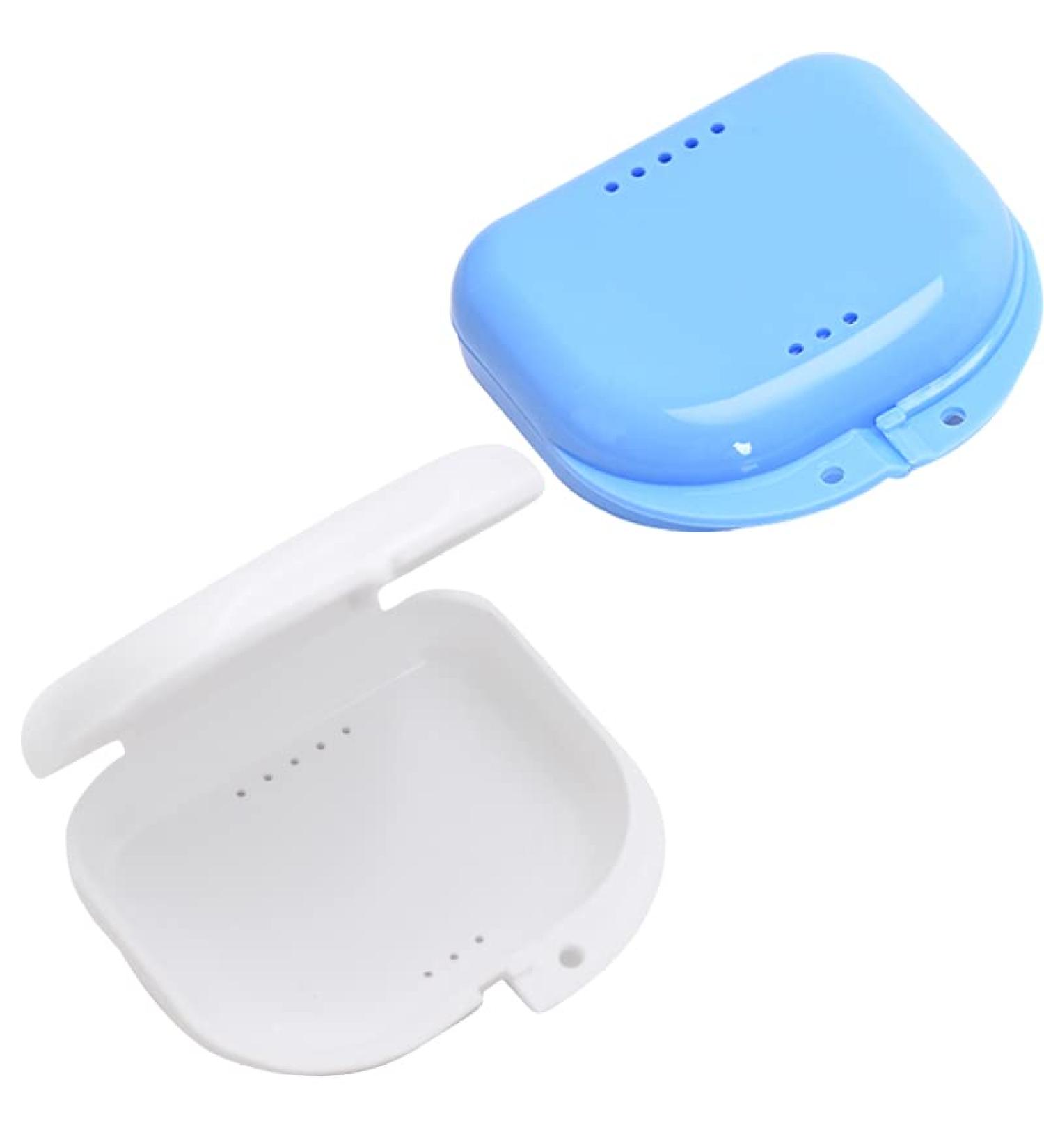 Dnom Dose Braces - 2 Piece Set for Loose Prosthetics | Modern Dry & Breathable | Easy to Wear (White & Blue) - Buy Online on GoSupps.com