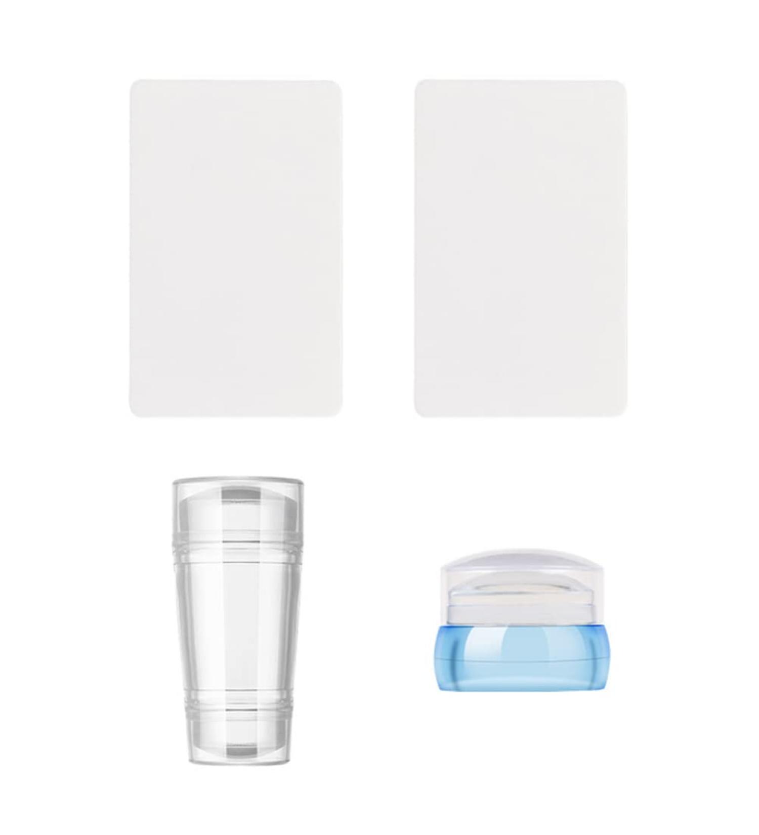 Lurrose Nail Art Tools - 2 Sets Clear Silicone Stampers & Double End Stamping Kit for Perfect Manicure - International Shipping Available - Buy Online on GoSupps.com