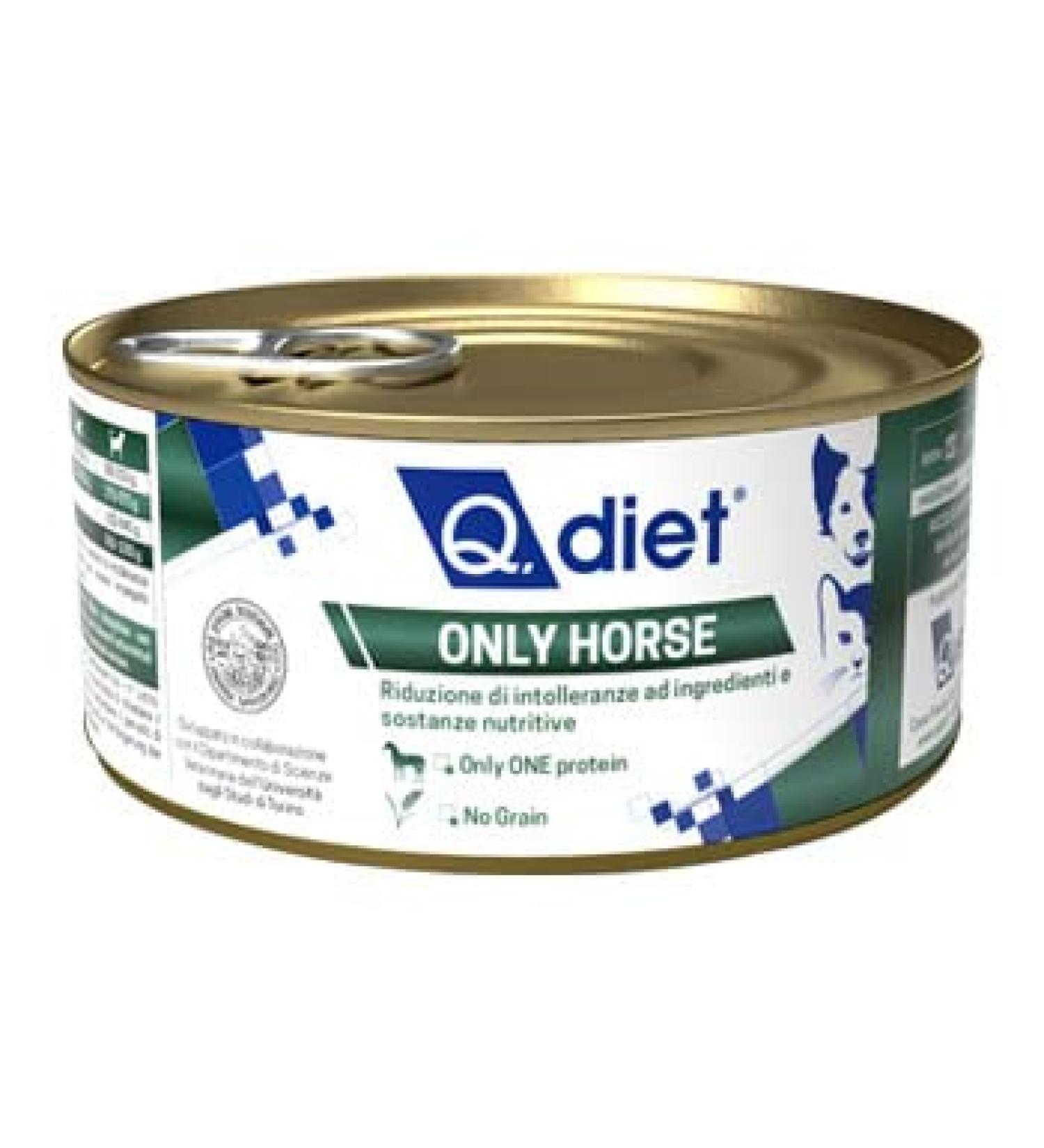 Qdiet Only Horse 150g Pack of 11 Pieces Monoprotein Solo Horse - for Dogs and Cats