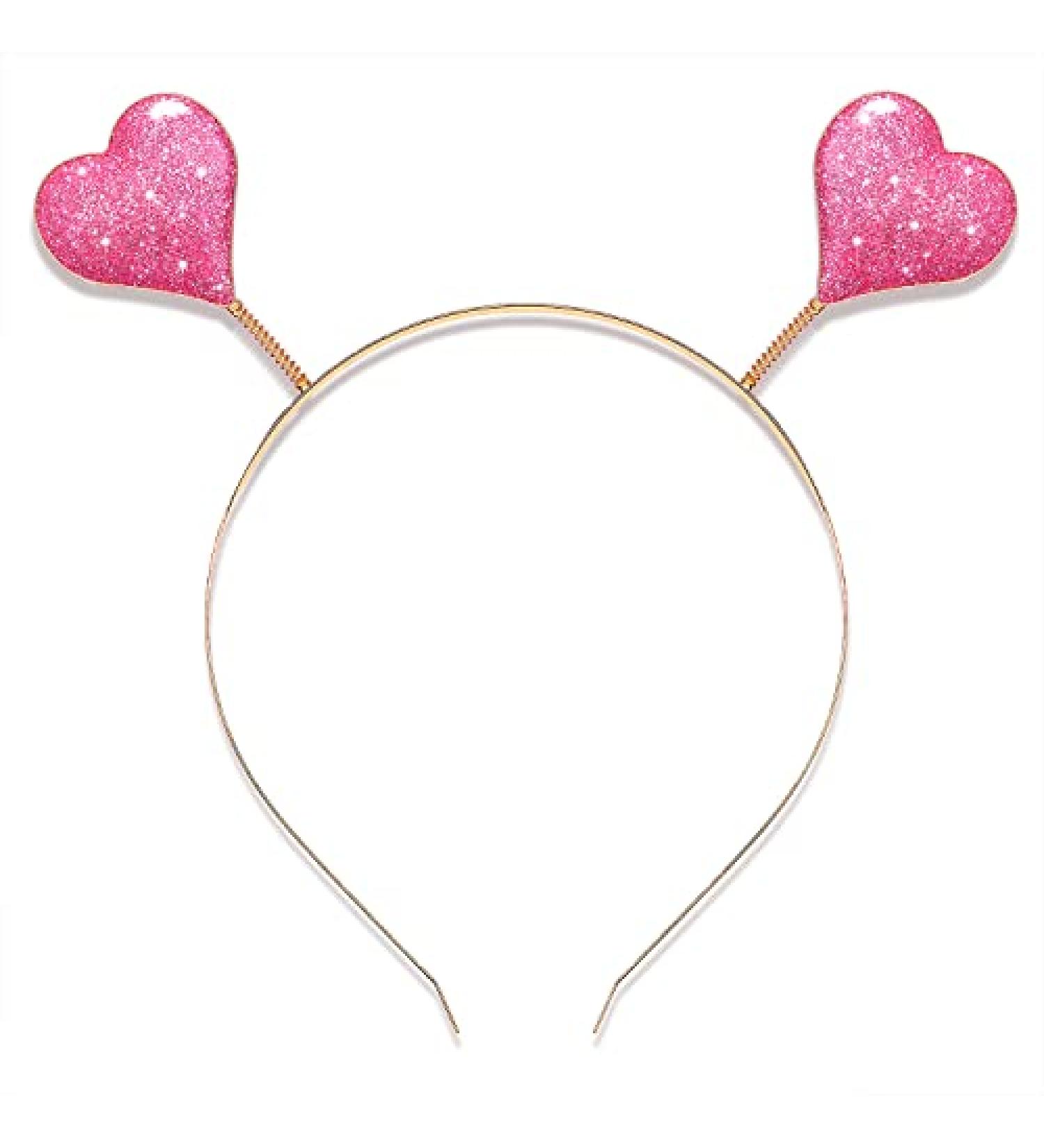 Boderier Glitter Heart Headband - Valentine's Day Costume Party Hair Accessory - Buy Online on GoSupps.com