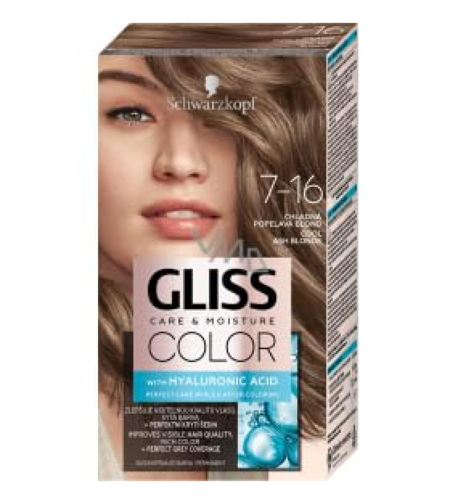 Schwarzkopf Gliss Color Hair Color 716 Cool Ash Blonde Permanent Hair Color Pack van 3 143 ml - Buy Online on GoSupps.com
