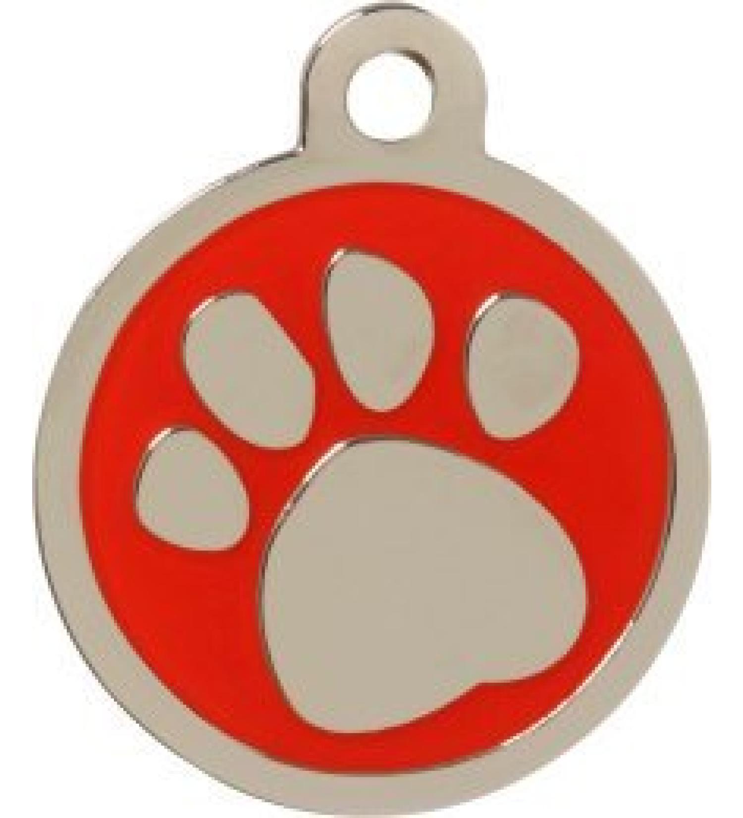 BWM Designer Customised Fashion Pet ID Tags Dog Tags | Dog Tag for Pets Laser Engraved & Personalised | ID Tags for Dogs & Cats | Durable & Strong Steel Split Ring - Red Paw Large PawRed Large - Buy Online on GoSupps.com