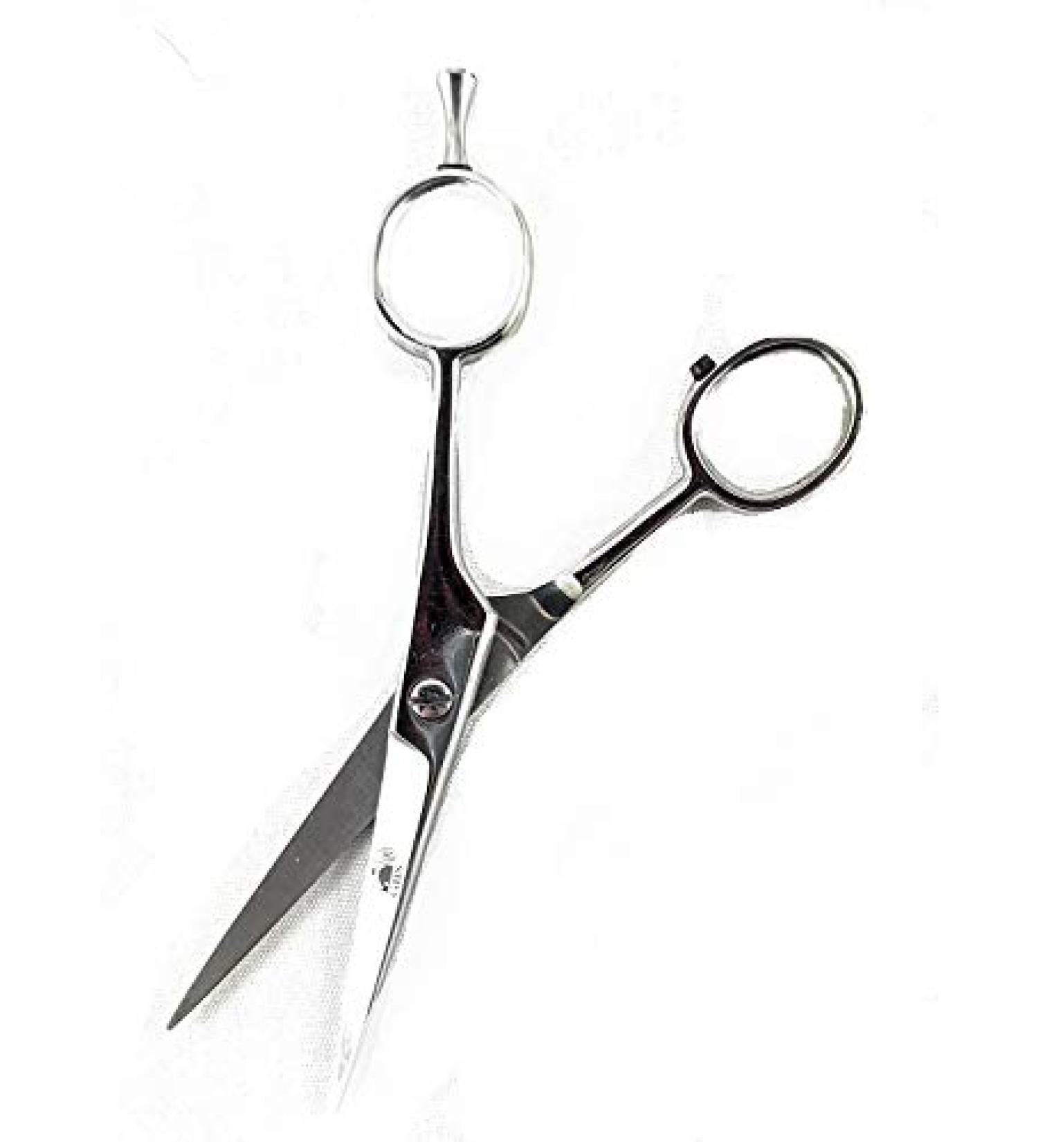 G.B.S 5.75" Chrome Professional Men's Trimming, Cutting and Styling Beard Scissors, Stainless Steel Scissors for Beard, Mustache, Eyebrow, Nose Hair