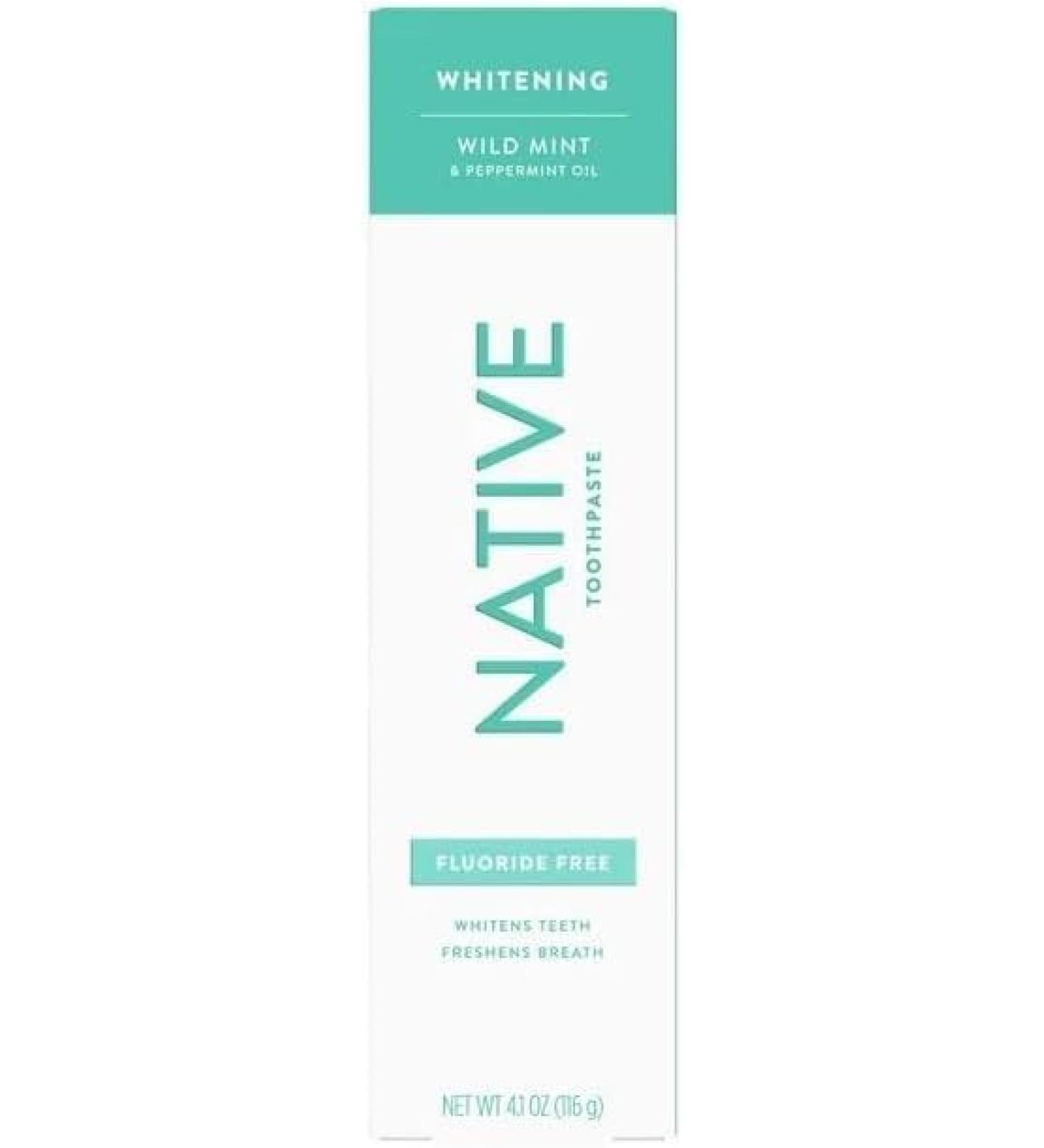 Native Whitening Wild Mint & Peppermint Oil Toothpaste - Fluoride Free 4.1 oz | Fresh Breath & Bright Smile - Shop Internationally - Buy Online on GoSupps.com