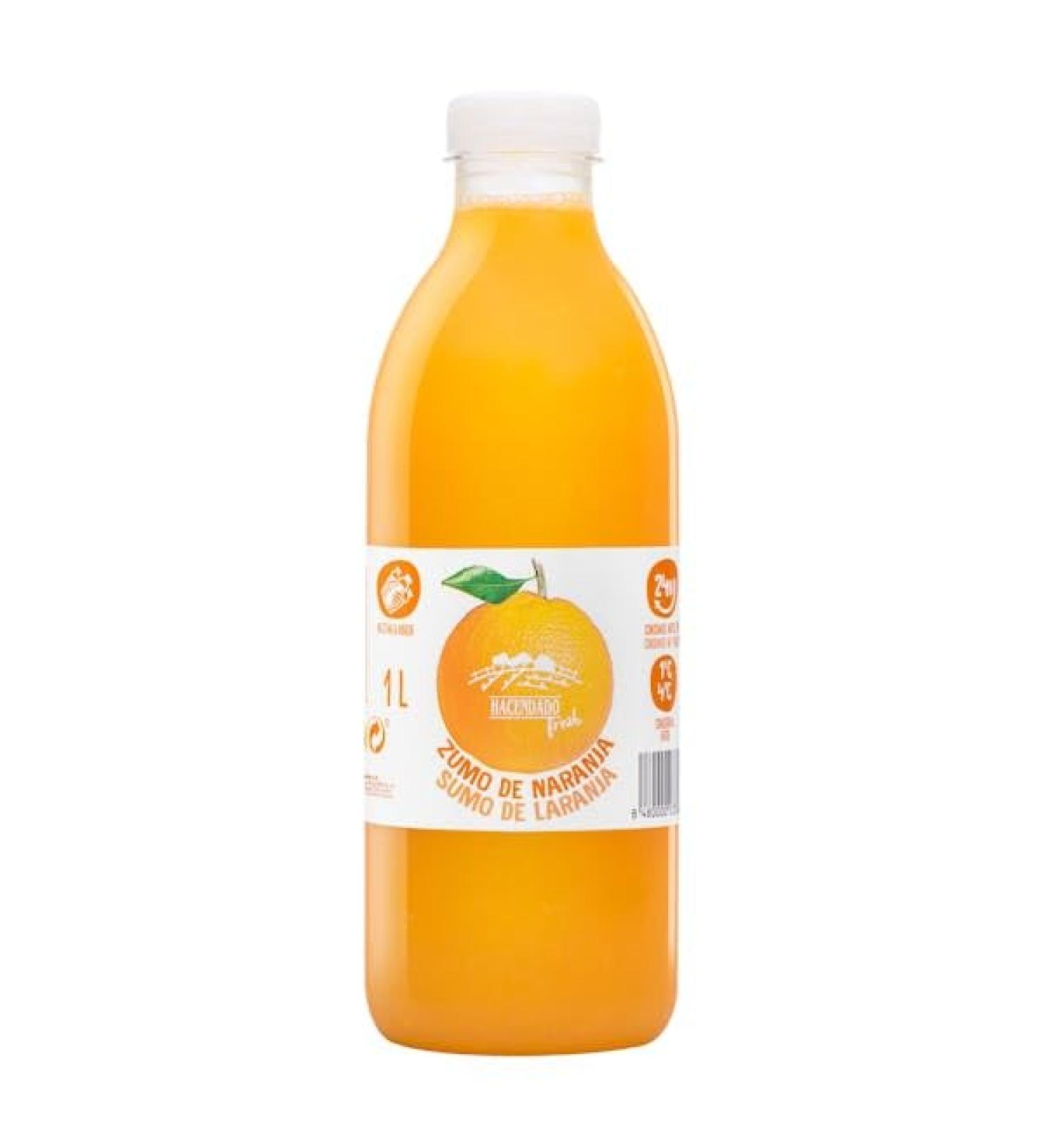 Hacendado Jus d'Orange Frais Pack de 6 Briques Tetra Pak Sans Sucres Ajout s 1L par Brique Conservation 4 Jours Origine Espagne