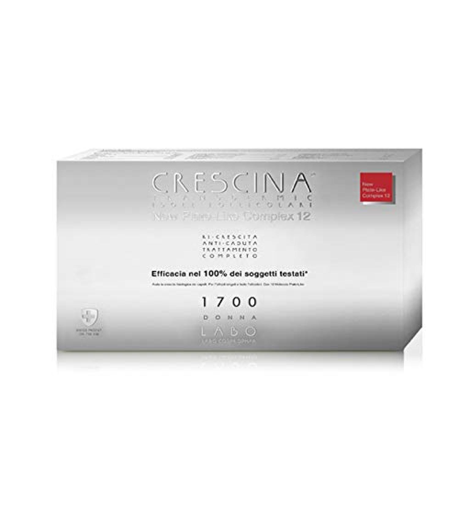 Labo Crescina - Like Complex 12 - Traitement anti-chute et anti-croissance des cheveux 1700 pour femme 10 + 10 ampoules