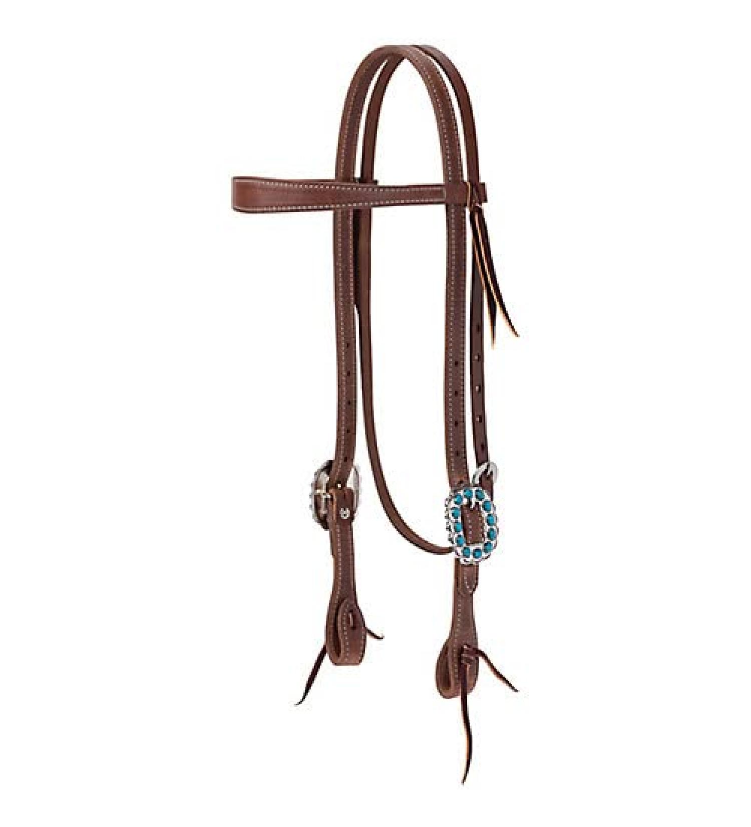 Weaver Leather Protack Turquoise Stones Slim Browband Headstall N/A N/A