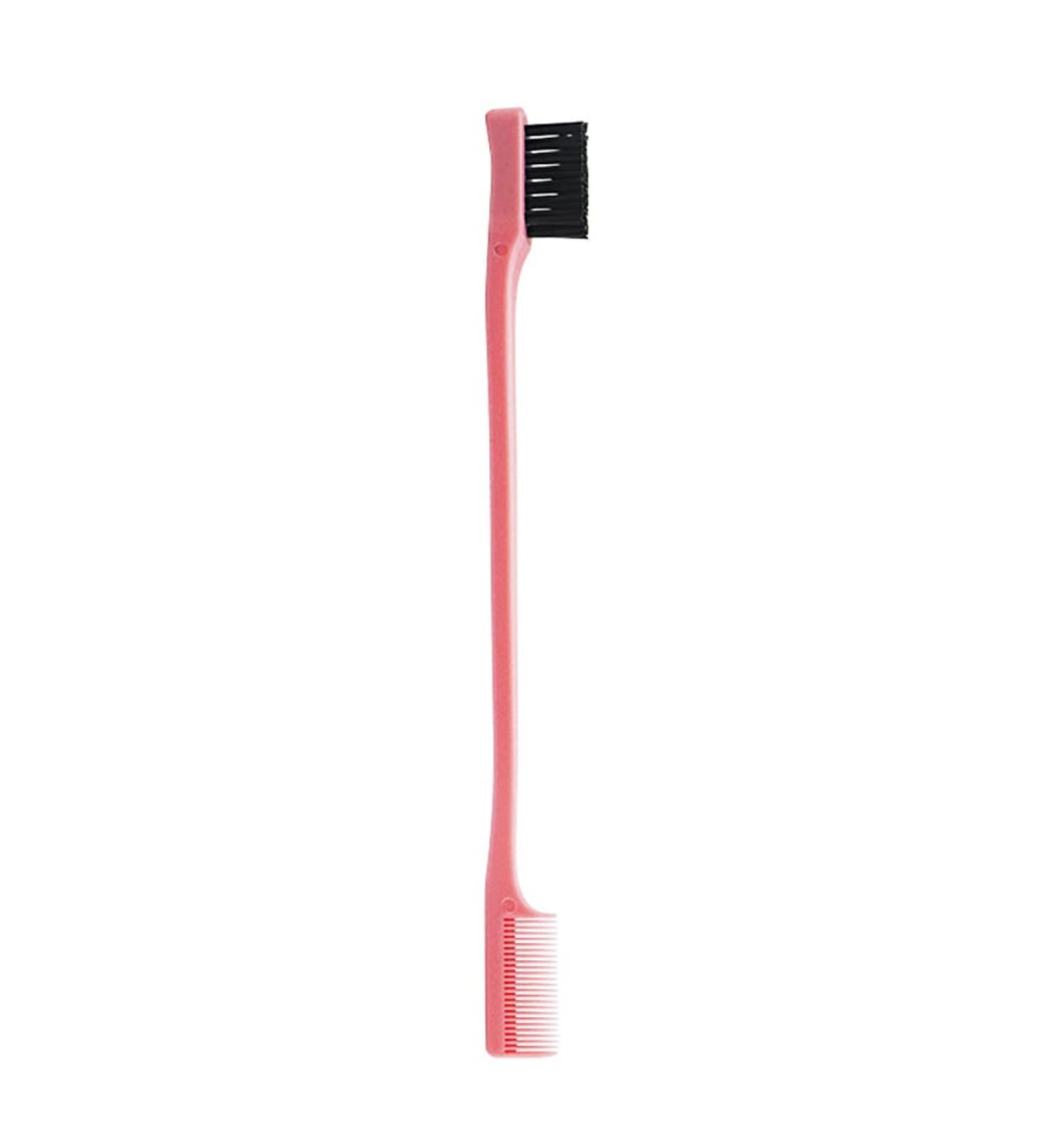 Eyebrow Brush Comb 2-in-1 Portable Eyelash Control Hair Brush - Pink | International Shipping Available - Buy Online on GoSupps.com