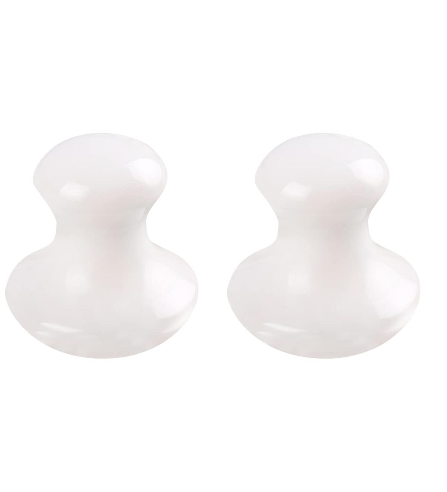 2Pcs White Jade Quartz Gua Sha Facial Tools for Women - Home Spa Massage Tool - Buy Online on GoSupps.com