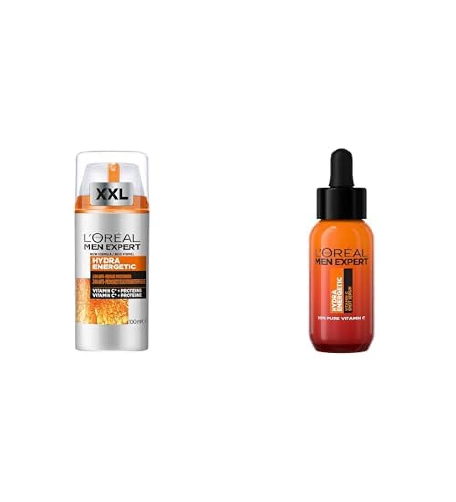  L'Oreal Paris Men Expert L'Or al Paris Men Expert Hydra Energetic Moisturizing Day Cream - 100ml set with L'Or al Paris Men Expert Hydra Energetic Vitamin C Shot Serum - 30ml - Buy Online on GoSupps.com