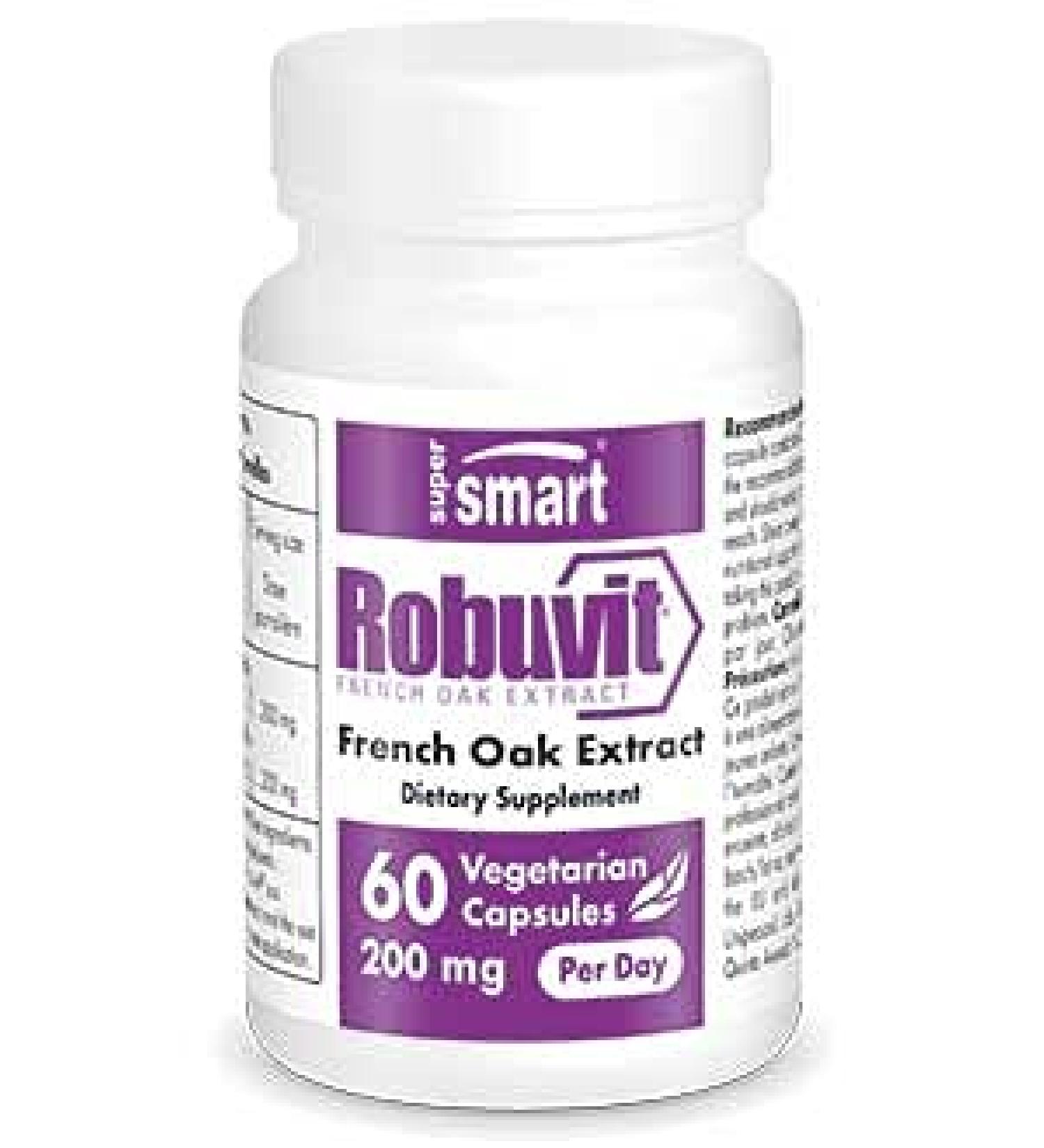 Supersmart Robuvit 200mg: Energy & Stress Relief Supplement | Antioxidant Formula | Non-GMO & Gluten Free - 60 Capsules - Buy Online on GoSupps.com