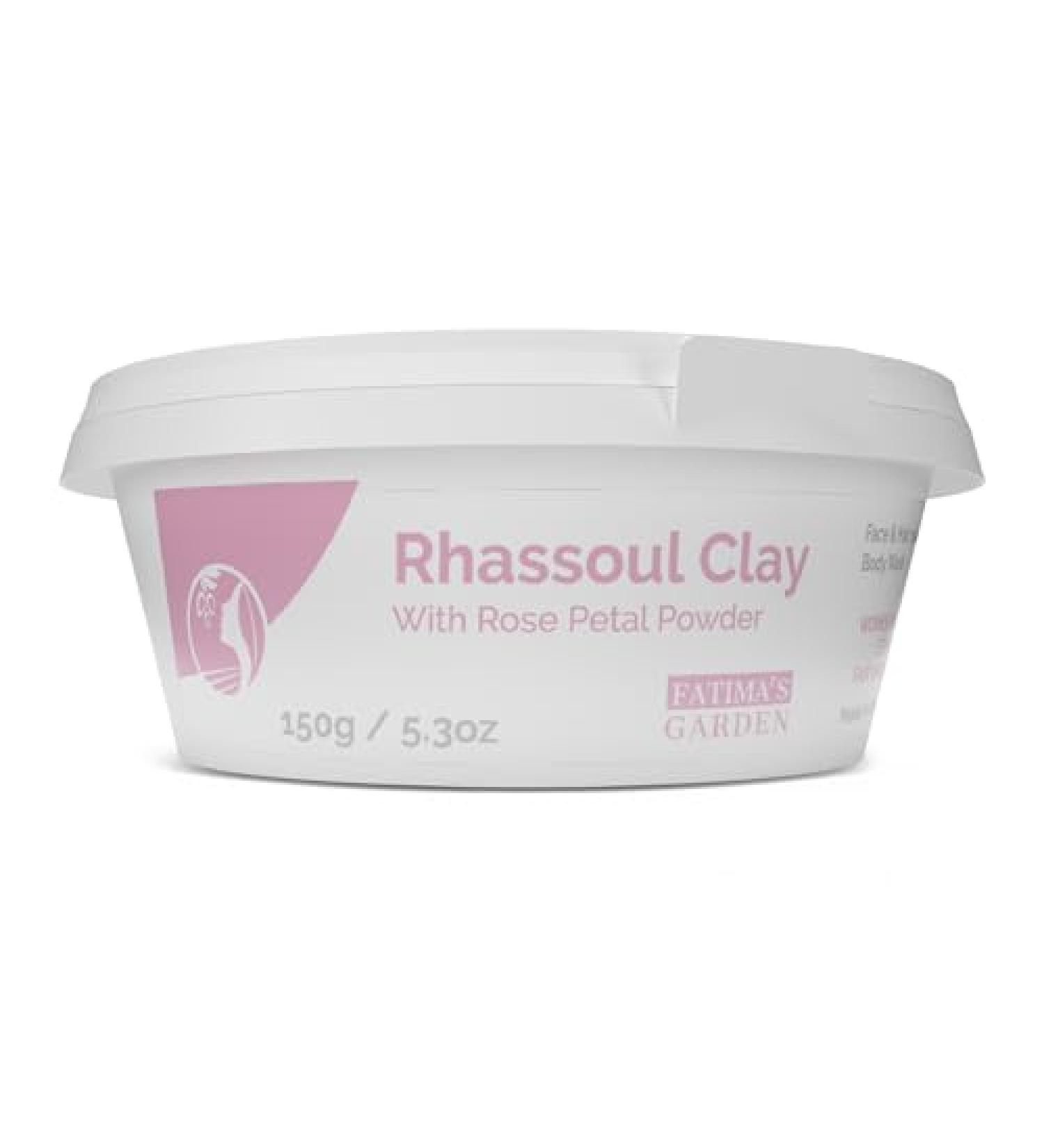 Fatima's Garden Ghassoul Powder with Rose Petals - 5.3oz Rhassoul Face and Hair Mask - 150g Pack of 1 - Buy Online on GoSupps.com