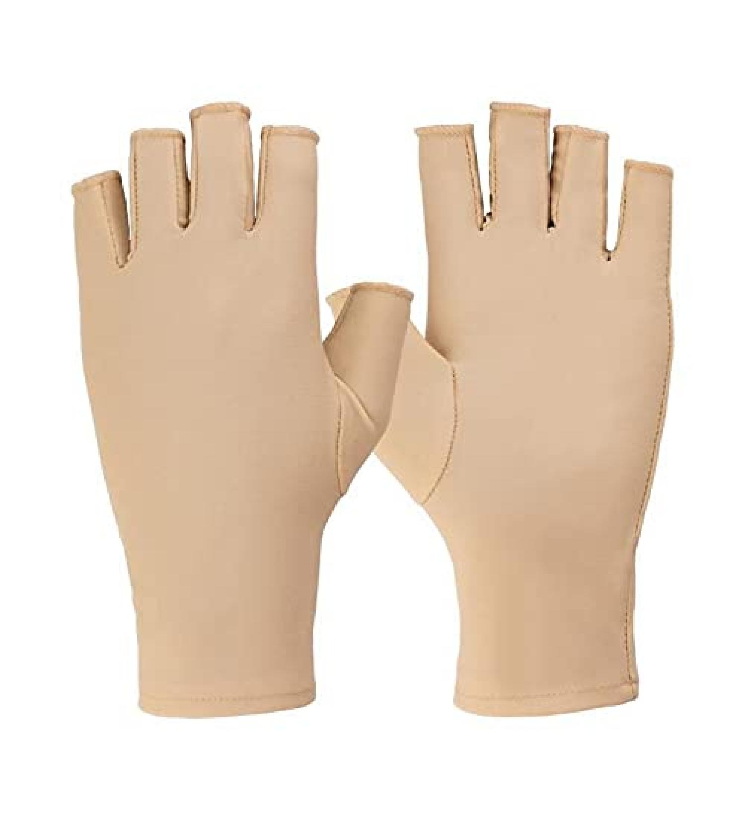Sunfairy Skin Tone UV Protective Gloves - Gel Nail Professional Anti-Ultraviolet Fingerless Gloves for Hand Protection - Buy Online on GoSupps.com