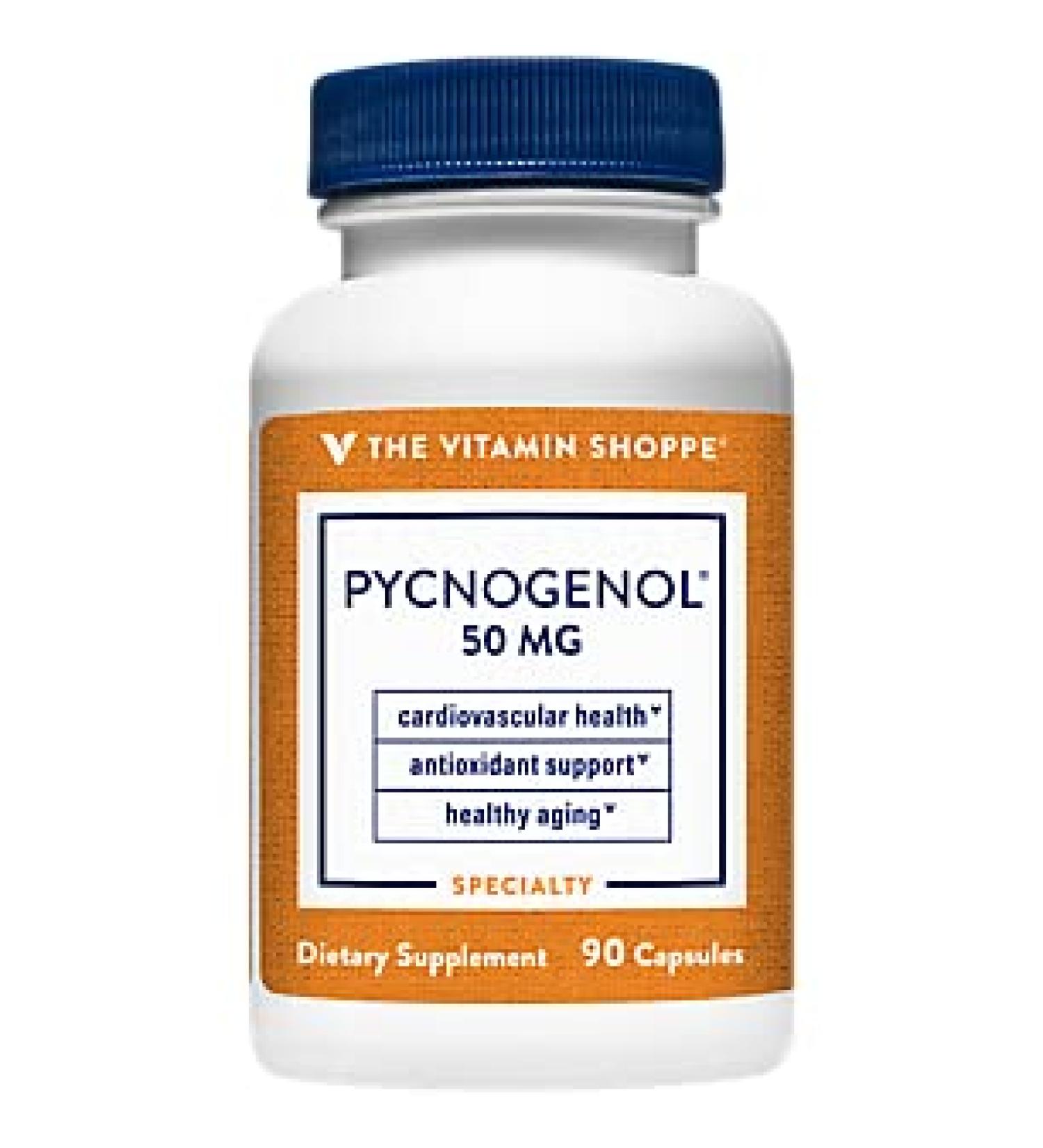 Pycnogenol 50mg Antioxidant Capsules for Cardiovascular & Skin Health - 90 French Maritime Pine Bark Extract Capsules - Buy Online on GoSupps.com