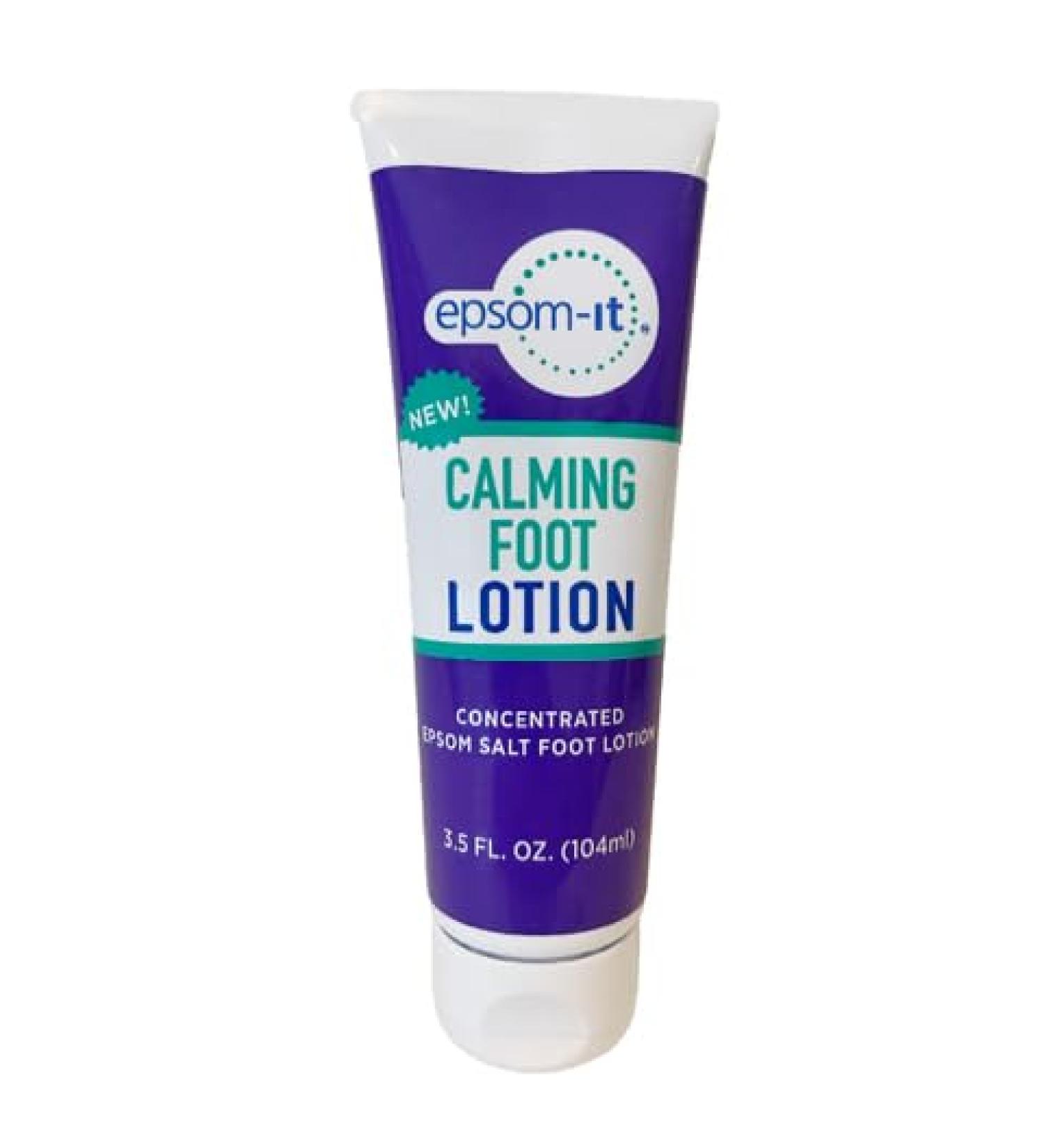 Epsom-It Calming Foot Lotion - Soothing Magnesium Cream for Sore Feet Ankles & Cracked Heels | 3.5oz Topical Epsom Salt Relief - Buy Online on GoSupps.com
