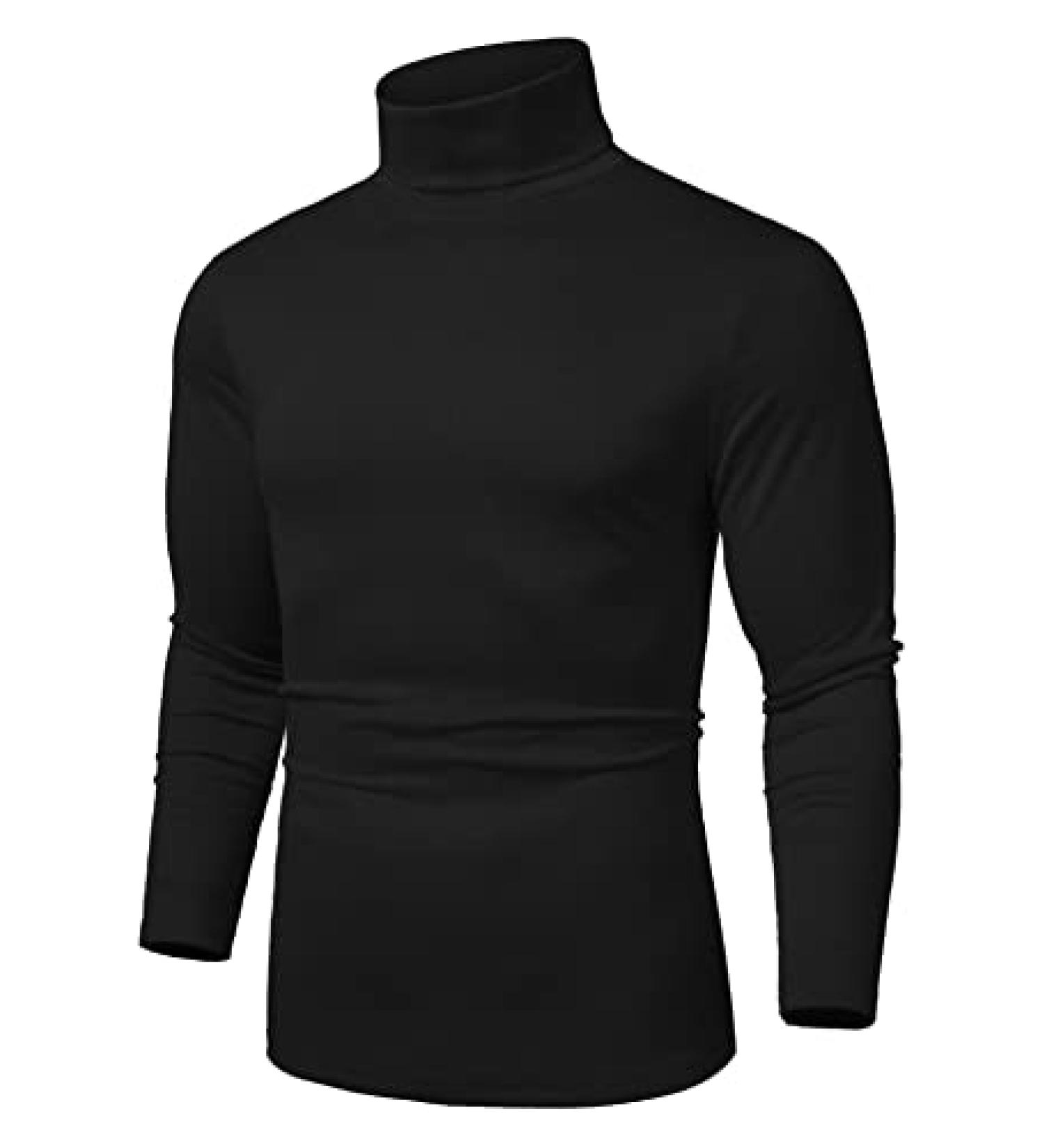 COOFANDY Men's Slim Fit Basic Black Turtleneck Sweater - Size Small - Buy Online on GoSupps.com