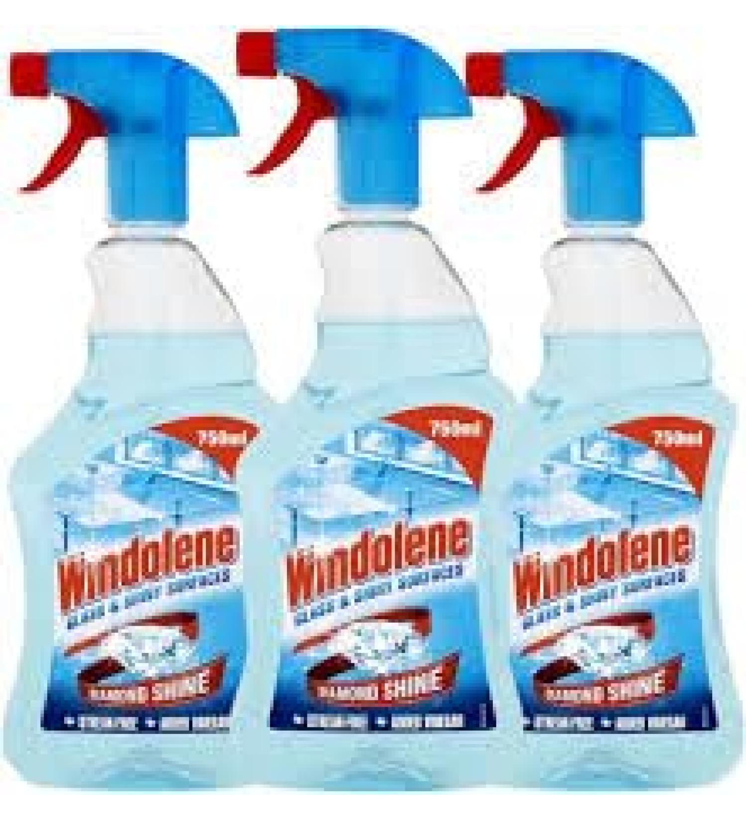 Windolene Glass Cleaner Spray 750ml (Pack of 3) | Glass Surfaces Gleaming | Crystal Clear Results | Spotless Windows and Mirrors Every Time | Ready to Sparkle Glass Cleaner Spray 750 ml (Pack of 3) - Buy Online on GoSupps.com