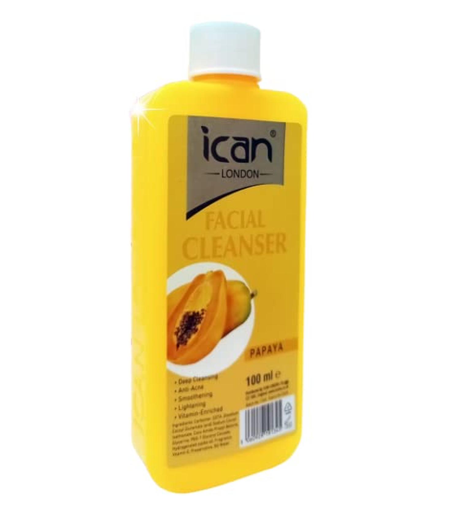 ican London Papaya Vitamin E Enriched Facial Cleanser For Deep Cleansing Smoothing 100ml - Buy Online on GoSupps.com