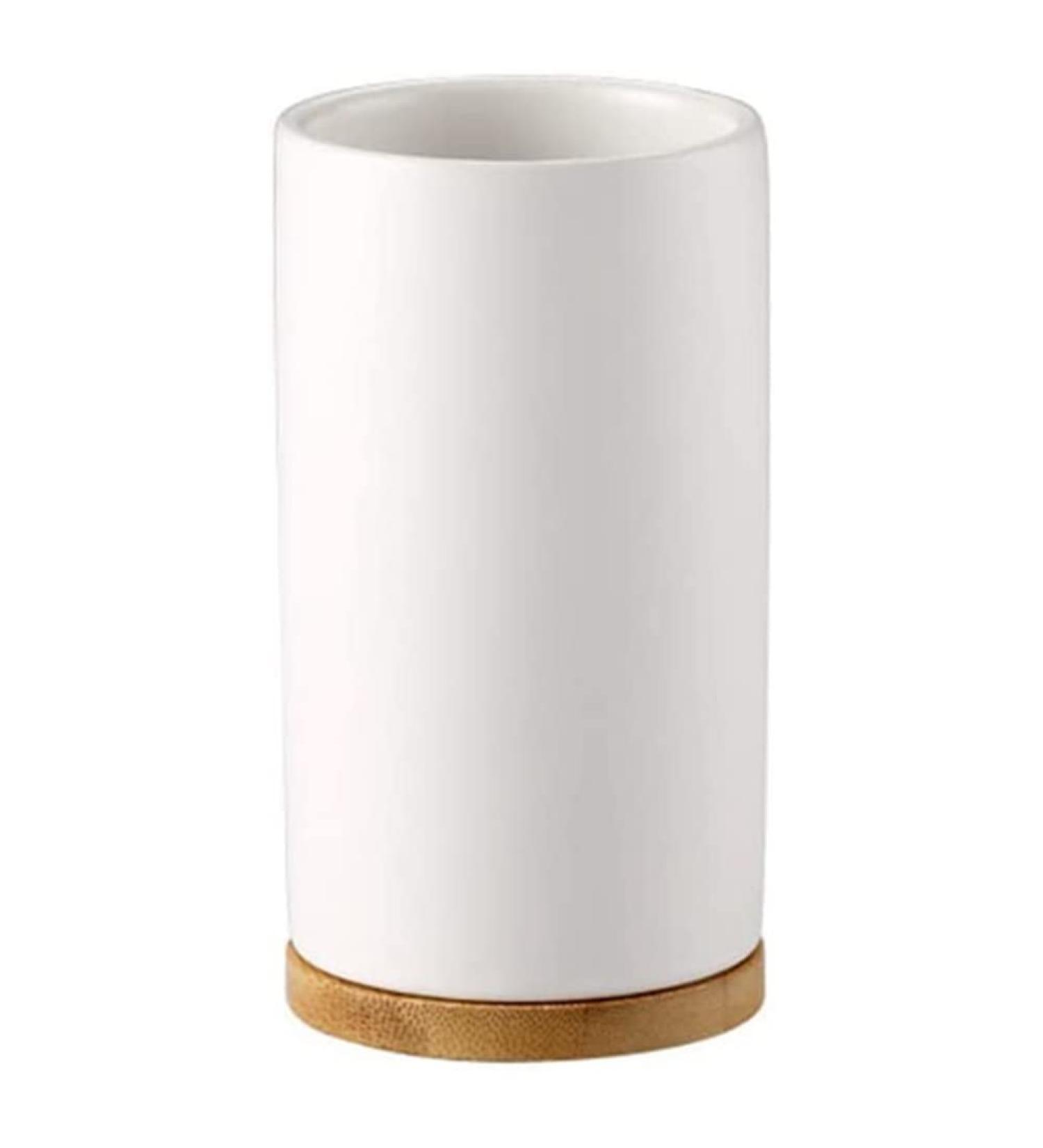 Ganekihedy 400ml Ceramic Toothbrush Mug - Stylish Bathroom Cup for Toothbrushes & Toothpaste | Matt Finish - Buy Online on GoSupps.com