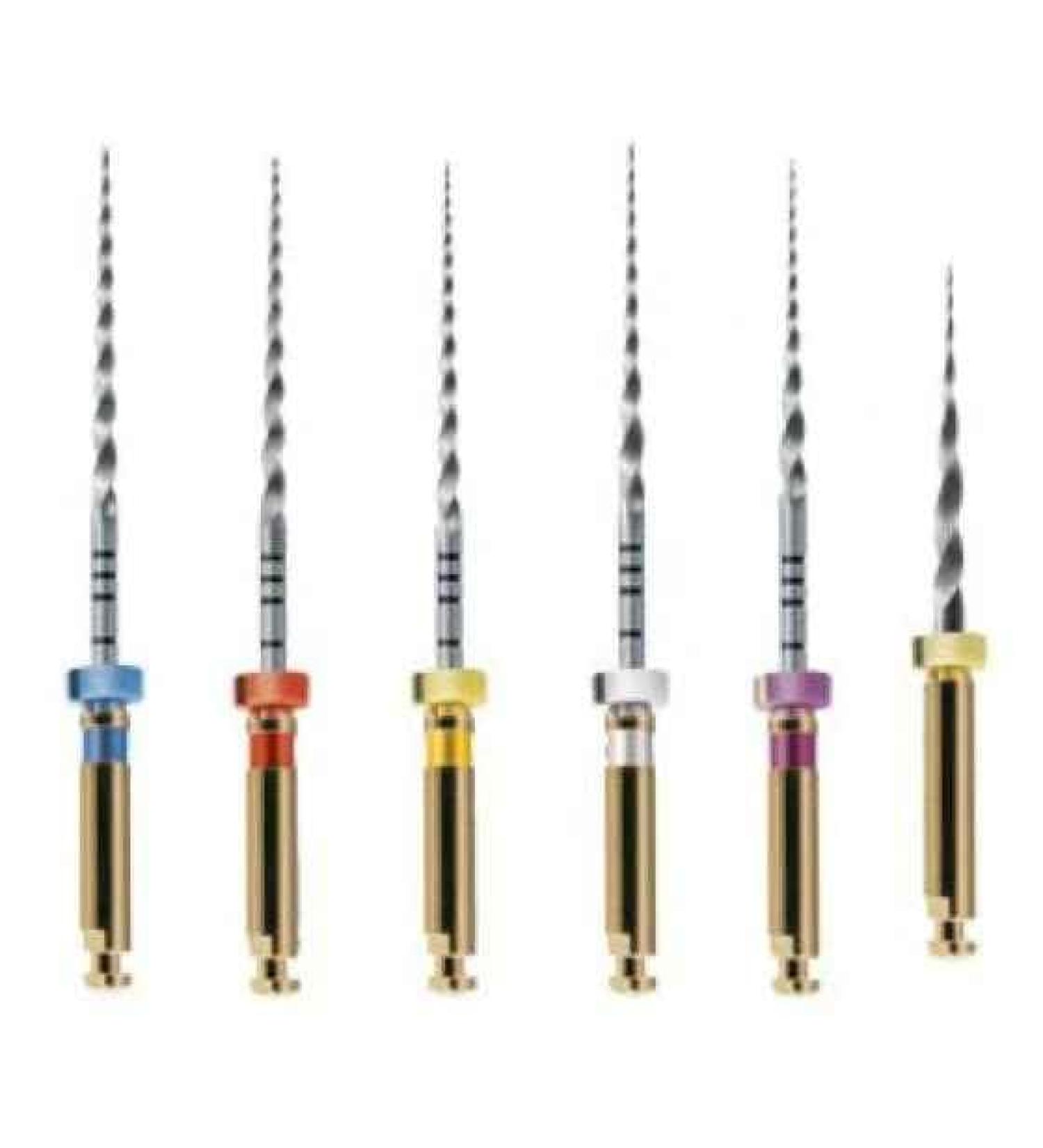 M-Taper NiTi Engine Large Tapered Rotary Files 25mm - Pack of 6 (DX-SX-Gold)