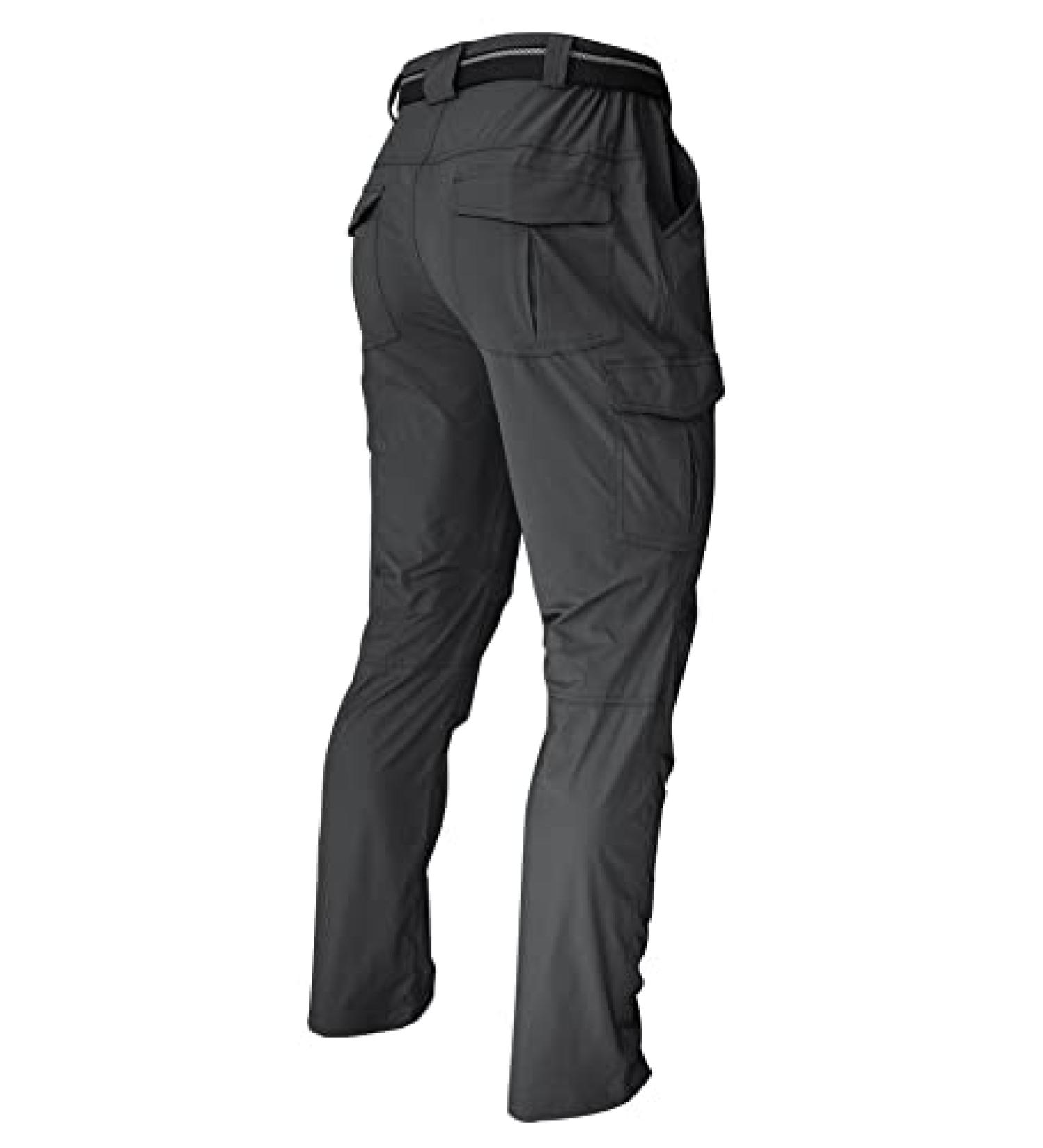 WENRONSTA Men's Quick-Dry Waterproof Cargo Pants | 6 Pockets Outdoor Hiking Work Pants - Dark Grey, Medium - Buy Online on GoSupps.com