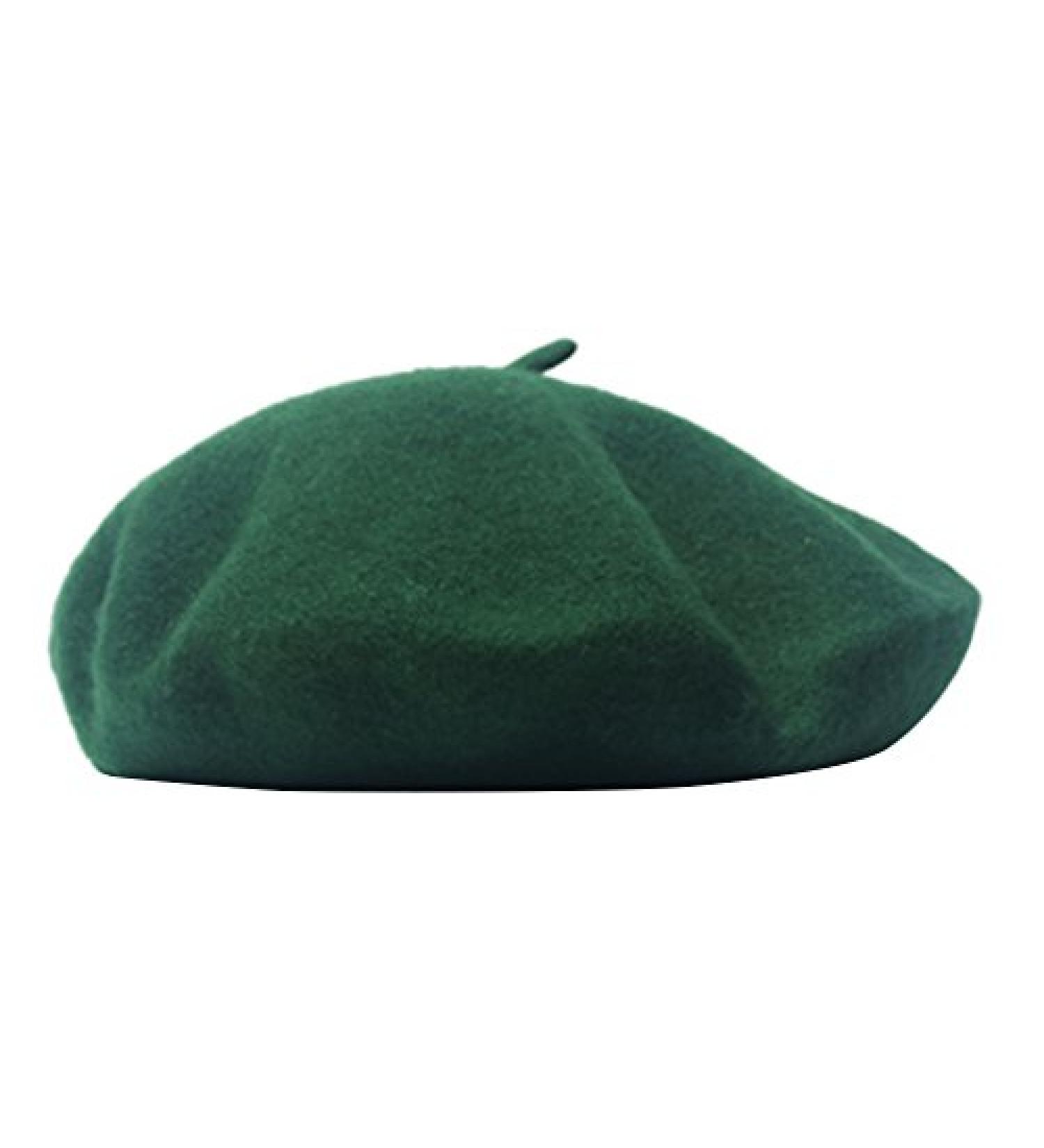 AIYUE Wool French Beret in Dark Green - Unisex Artist Painter Hat - Buy Online on GoSupps.com
