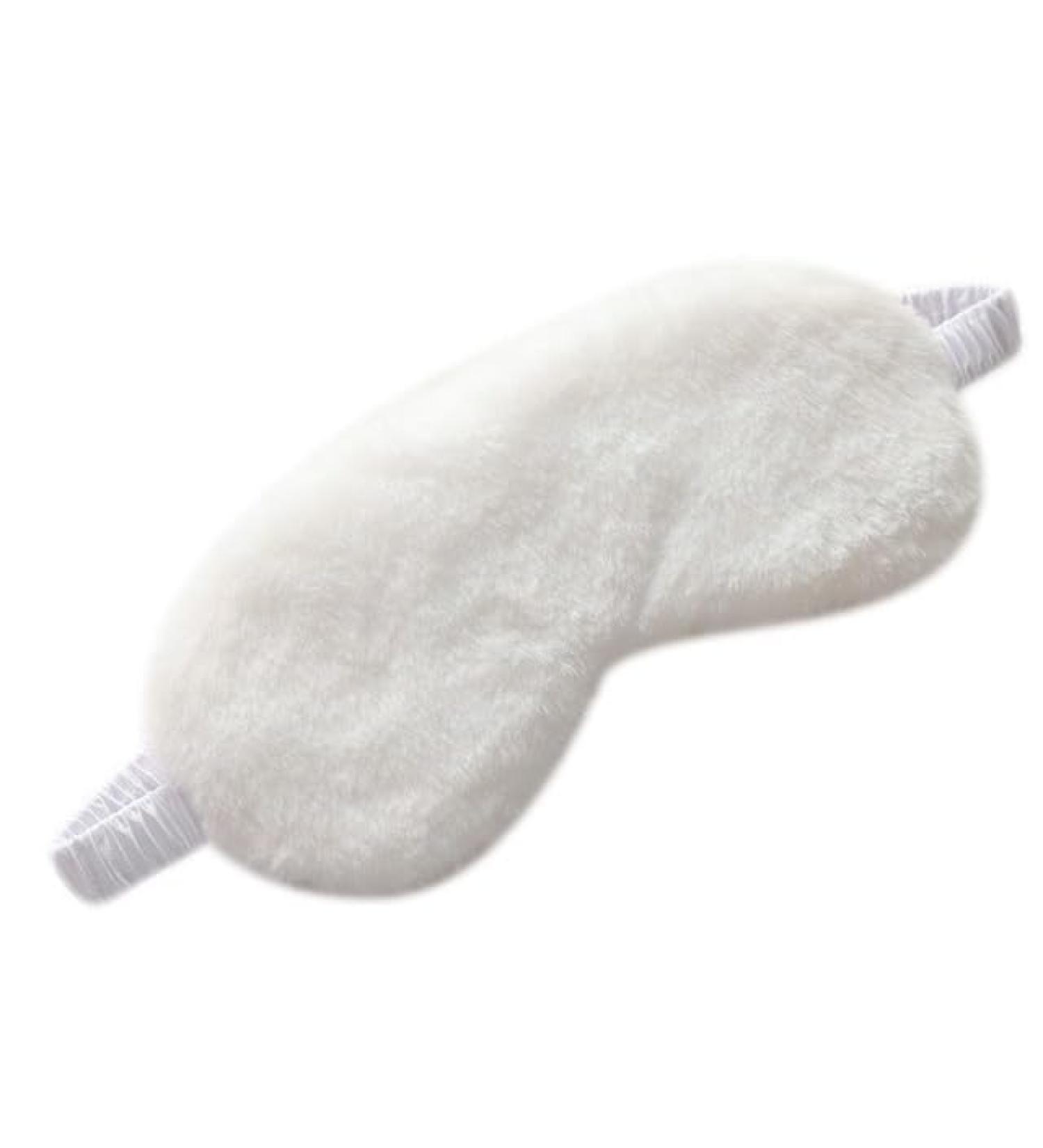 Sleep Mask Silk Cover - Eye Contour Built in No Pressure Lightweight Comfortable (White)