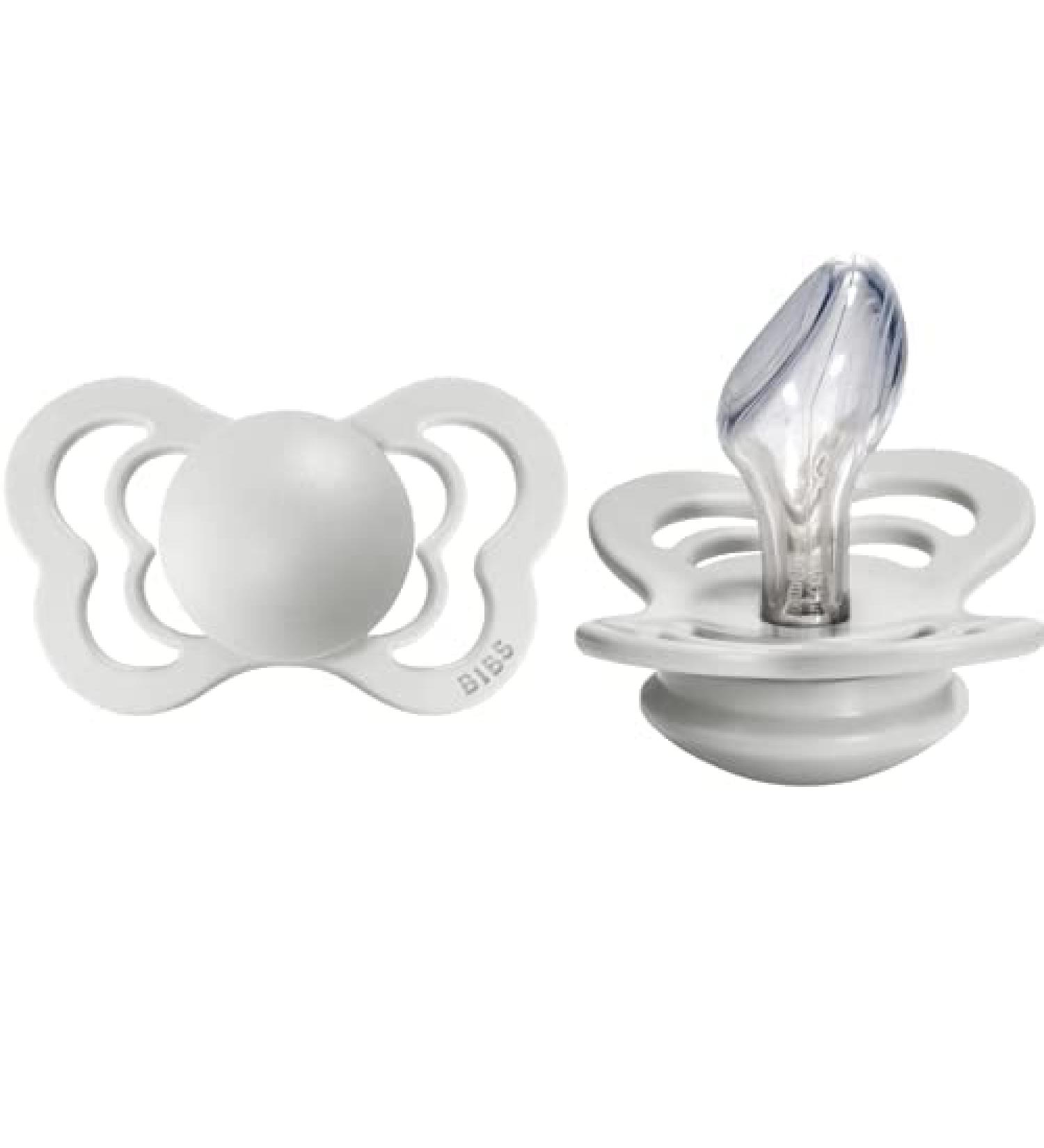 BIBS Couture Collection BPA-Free Baby Pacifiers - Set of 2 Haze Color Soothers | Size 6-18 Months | Made in Denmark - Buy Online on GoSupps.com