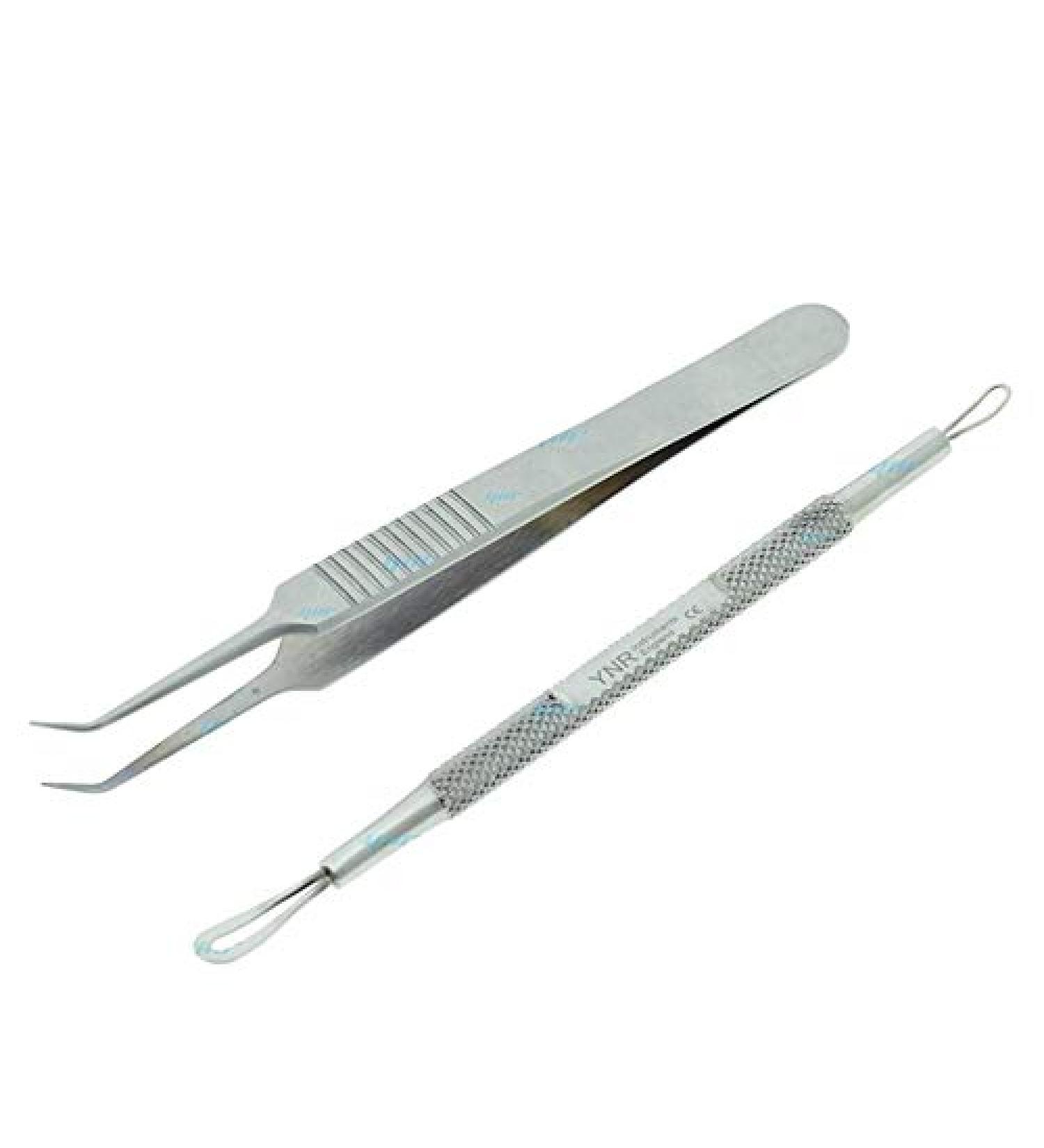 YNR Blackhead Remover Tool Kit 2 in 1 Comedone Extractor Set Professional Acne Pimple Blemish Removal Tools Dermatologist Grade Stainless Steel for Facial Skin Care Whitehead Popping Zit Removing - Buy Online on GoSupps.com