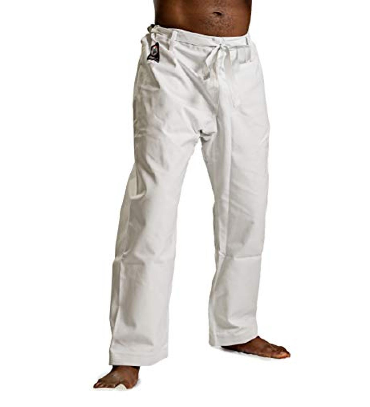Ronin Heavyweight Karate Pants - 100% Cotton 12oz | Black, White, or Camouflage | Traditional Drawstring Waist | White Size 4 - Buy Online on GoSupps.com