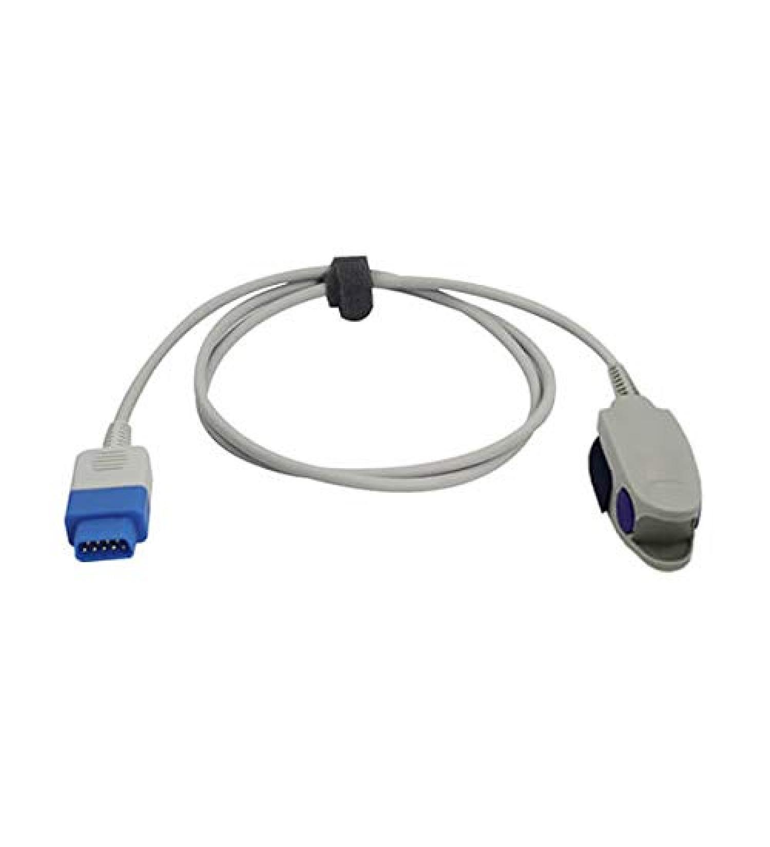 Sino-k Compatible for Trusignal TS-FD Spo2 Sensor Adult Clip 3.2 ft 9 Pins Connector FDA/CE Approved