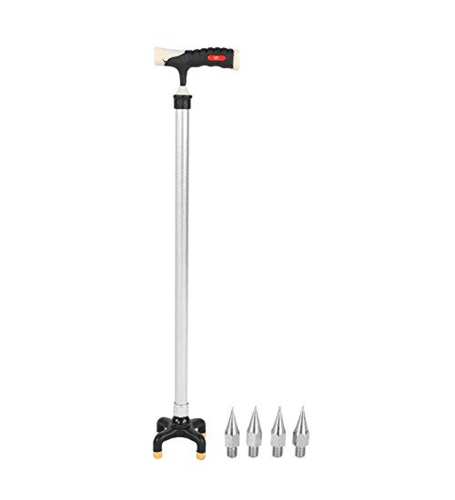 SilteD SilteD Walking Cane Lightweight Stretchable Adjustable Anti-Slip Height Hand Walking Stick Aluminum Alloy Elderly Four-Legged Walking Crutches - Buy Online on GoSupps.com
