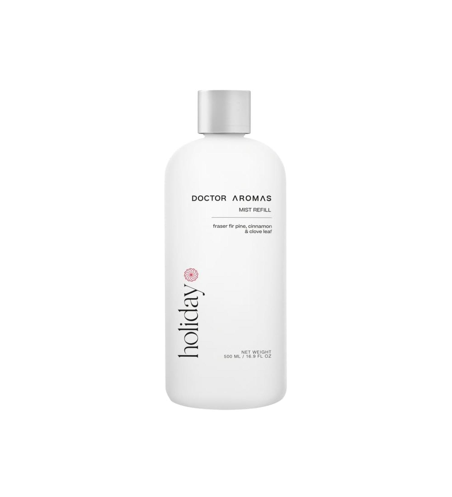 Doctor Aromas Oil Diffuser Essential Oil Blend Refill Premium Aromatherapy & Home Fragrance Scent of Fraser Fir Pine Cinnamon & Clove Leaf 16 fl oz (500 ml) (Holiday) Holiday 16.9 Fl Oz (Pack of 1)