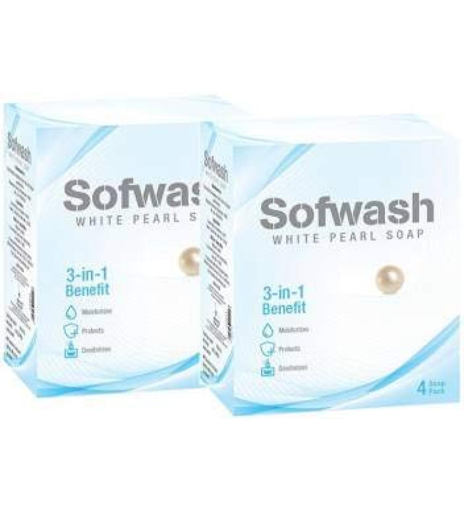 Sofwash White Pearl Soap 75g - Pack of 2 (4 Bars) | Premium International Shipping - Buy Online on GoSupps.com