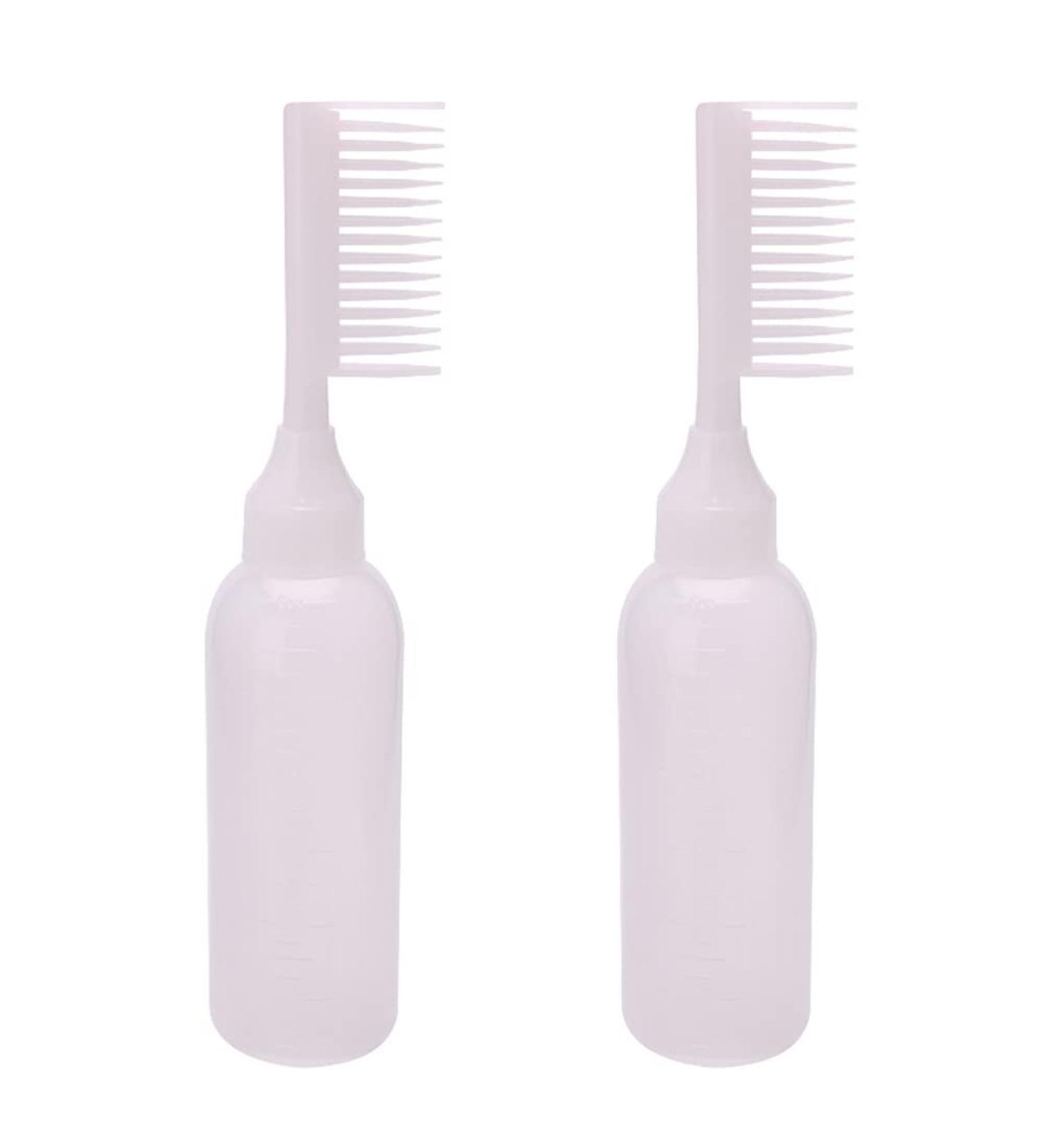 2 Pieces Hair Dyeing Comb Applicator Bottle Set - Scalp Treatment & Hair Coloring Tool in White for Salon Quality Results - Buy Online on GoSupps.com