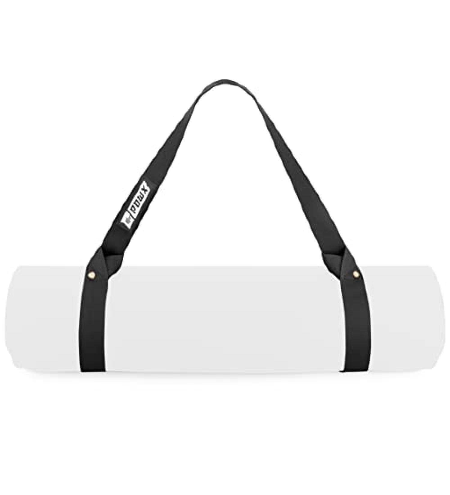 PowX Yoga Mat Strap 1.5x63'' Black - Carry Your Mat Anywhere & Use as Stretching Strap - Buy Online on GoSupps.com