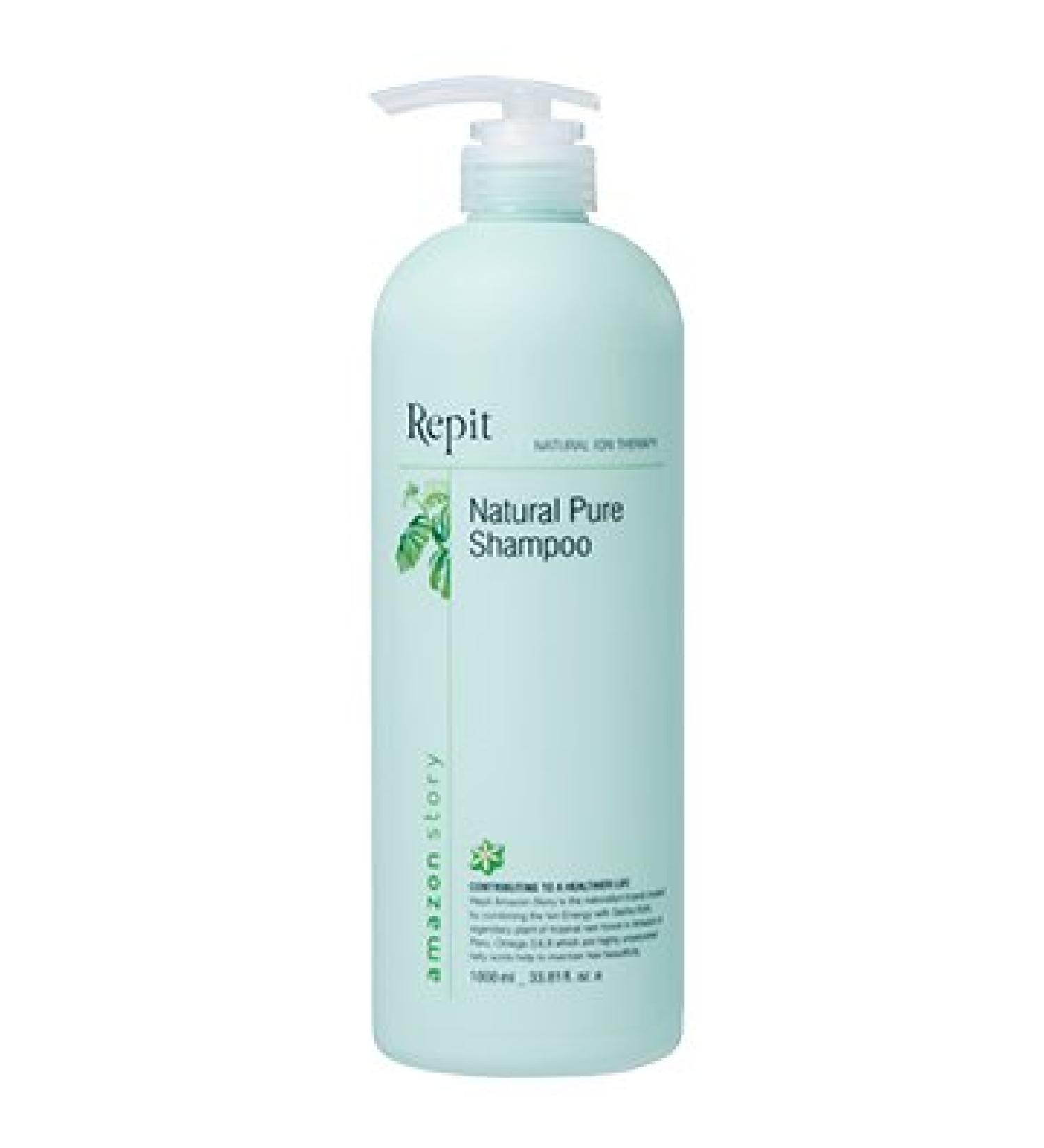 Repit Natural Ion Therapy Shampoo - Pure Formula with Sacha Inchi & Omega 3.6.9 for All Hair Types | Restore Dry & Damaged Hair | Sulfate & Paraben Free | Cruelty Free | 33.81 fl oz - RepitUSA - Buy Online on GoSupps.com